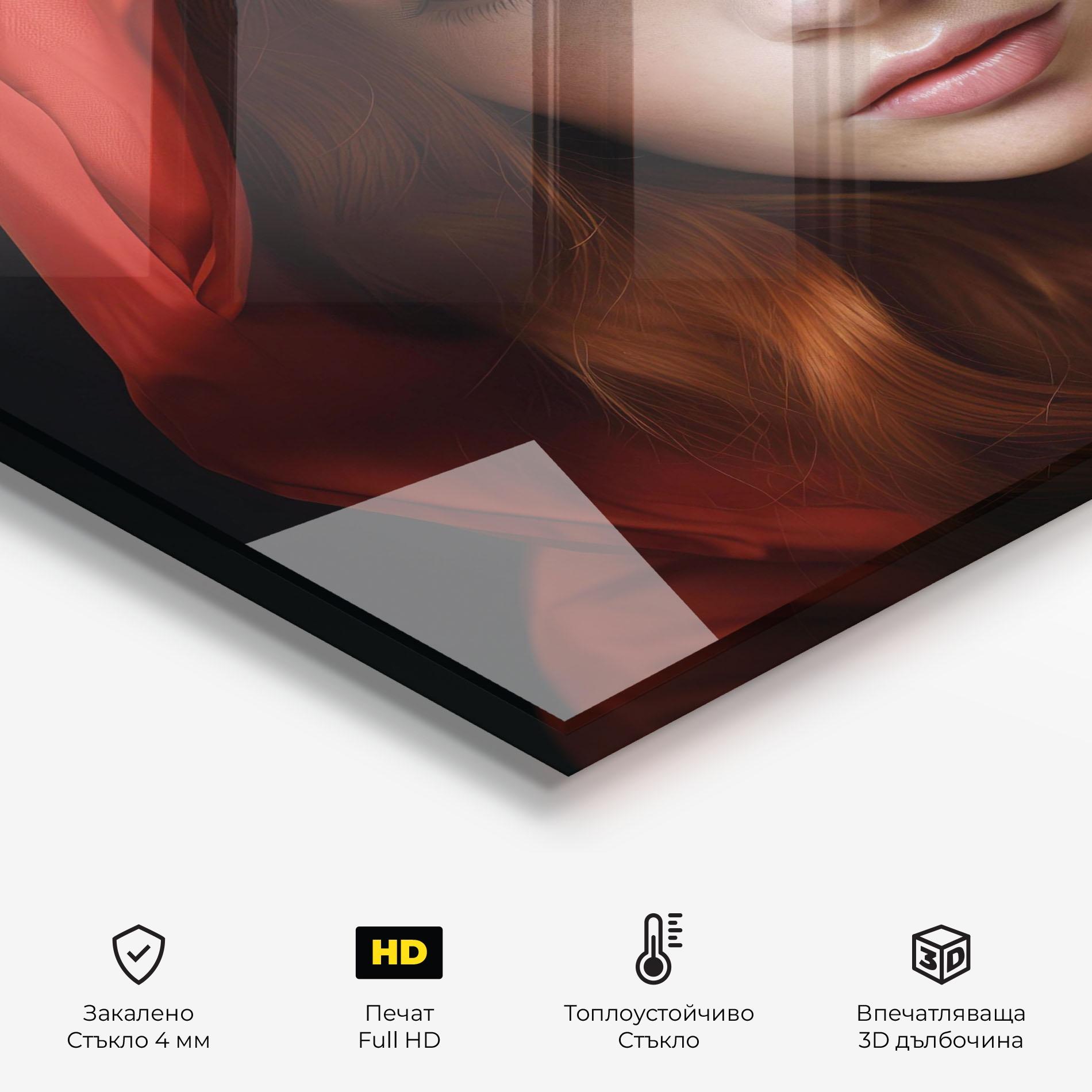 Стъклен панел за кухня Red Hood Portrait mockup 2
