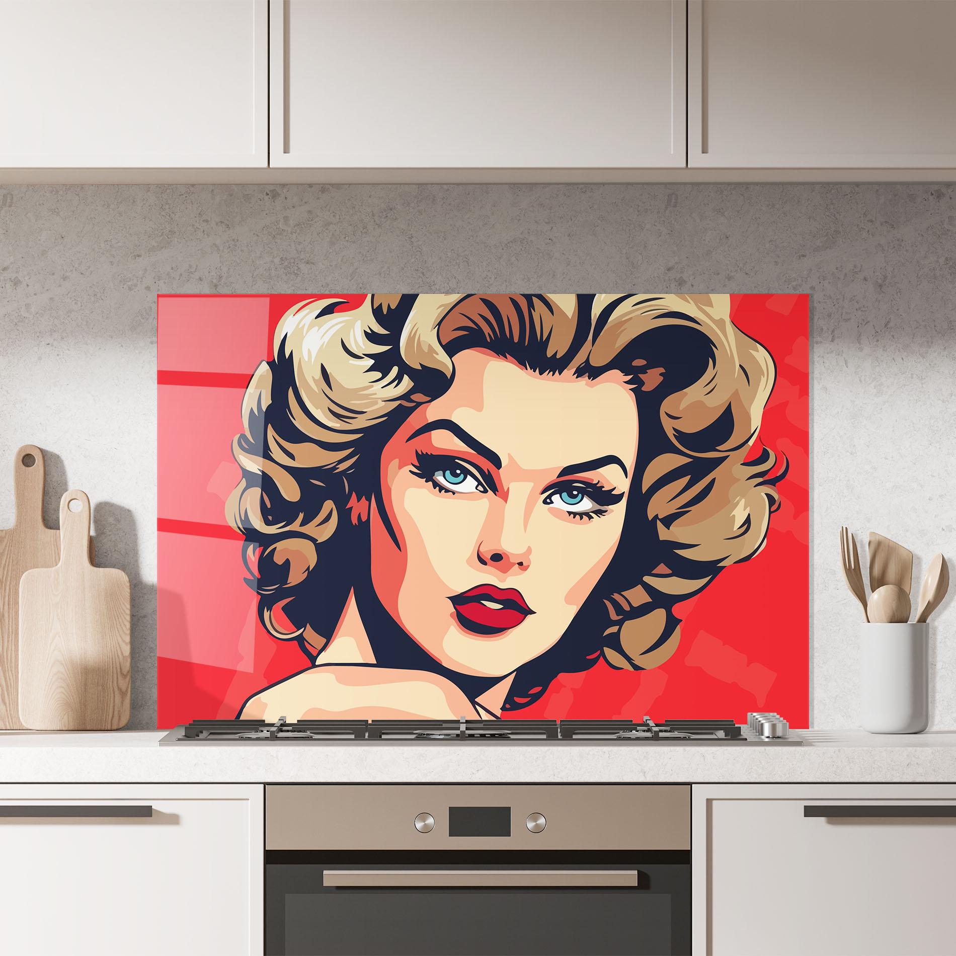 Стъклен панел за кухня Blue Eyes Portrait mockup 7