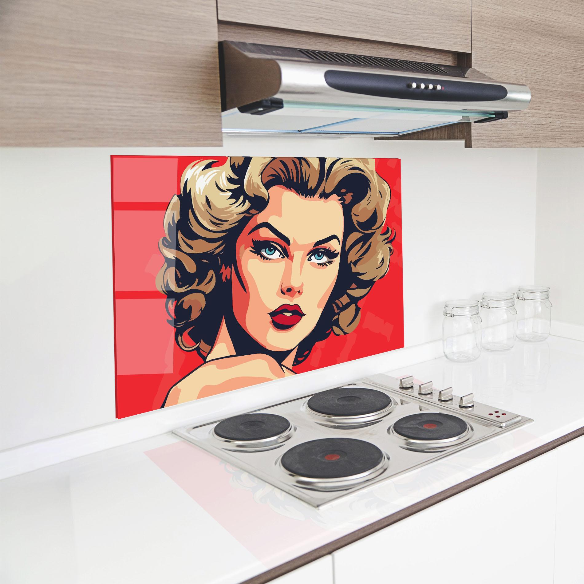 Стъклен панел за кухня Blue Eyes Portrait mockup 8