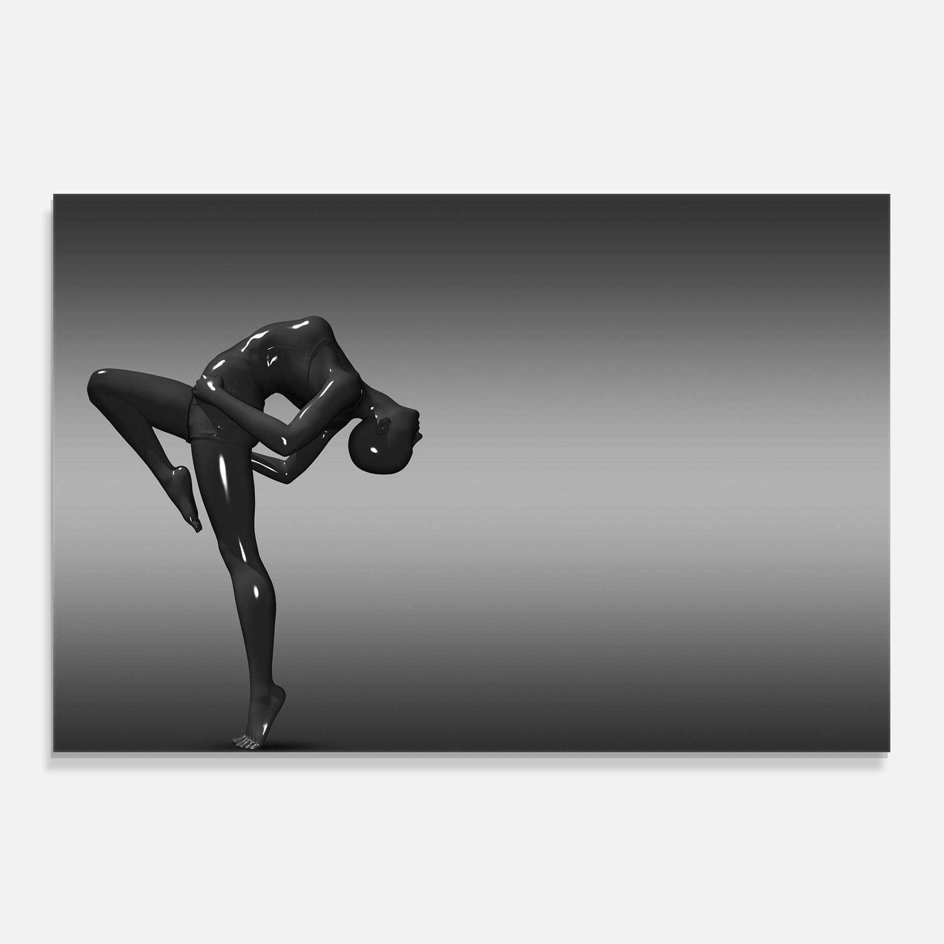 Стъклен панел за кухня Black Glossy Female Dancer mockup 0