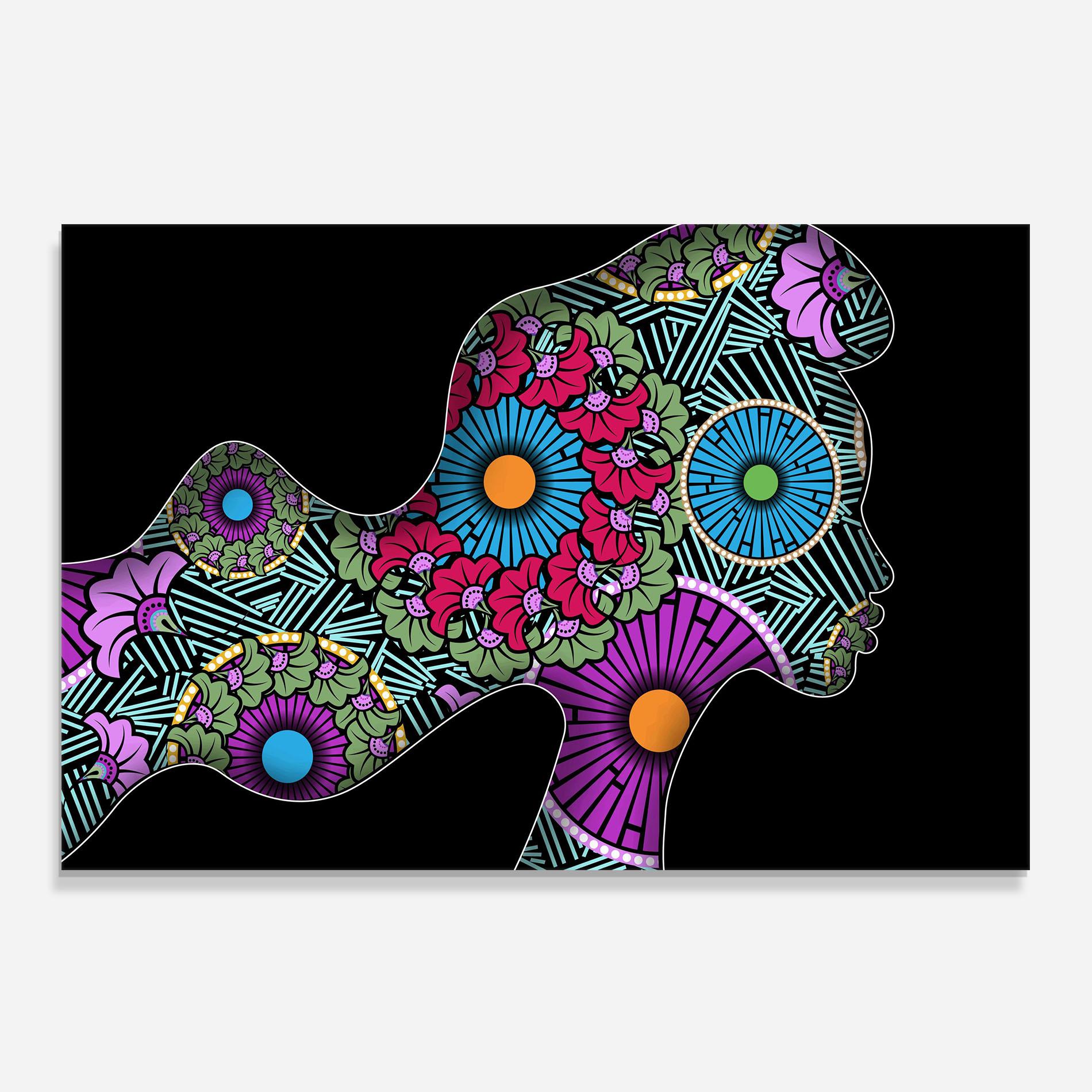 Стъклен панел за кухня Colorful Shilouette mockup 0