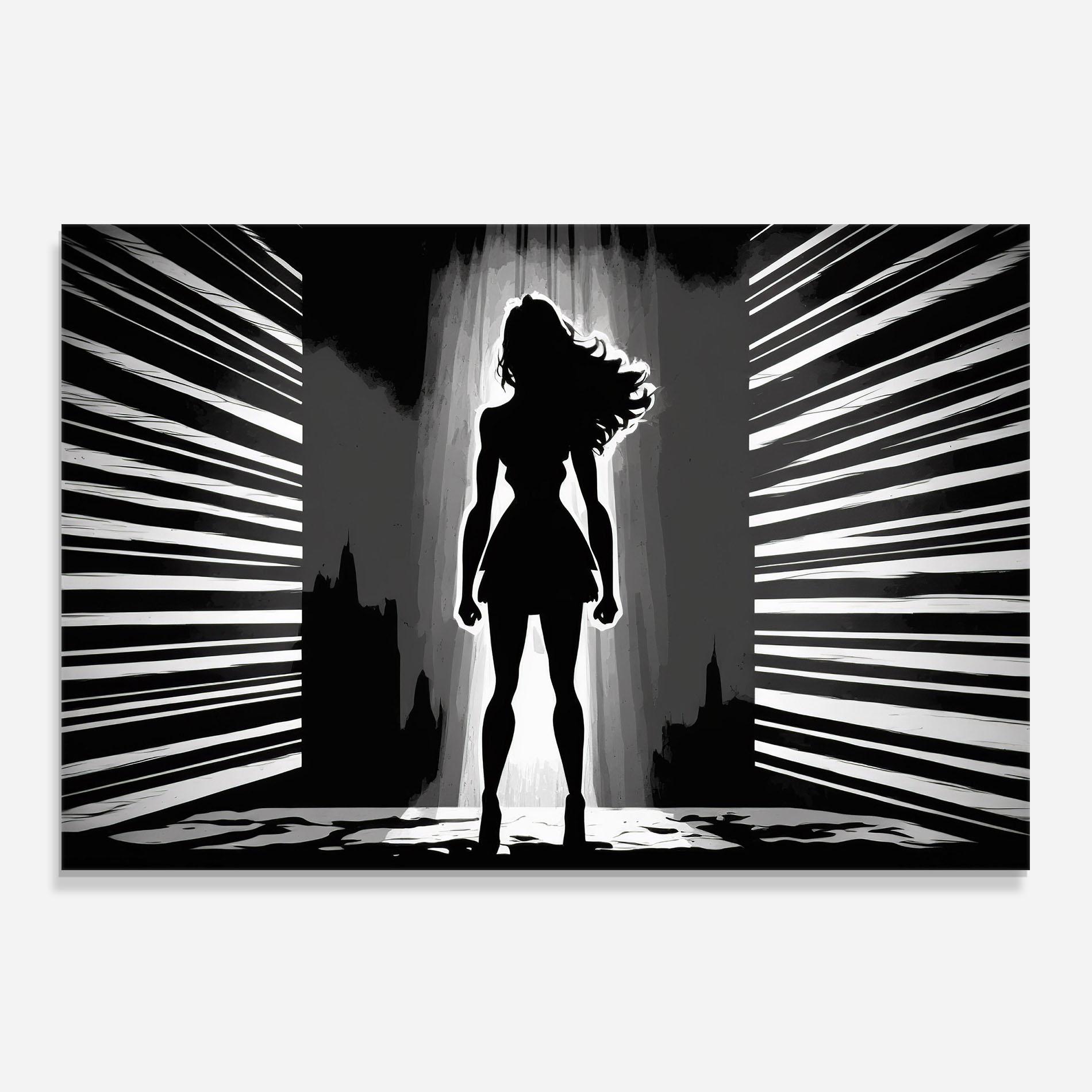Стъклен панел за кухня Dark Girl Power mockup 0