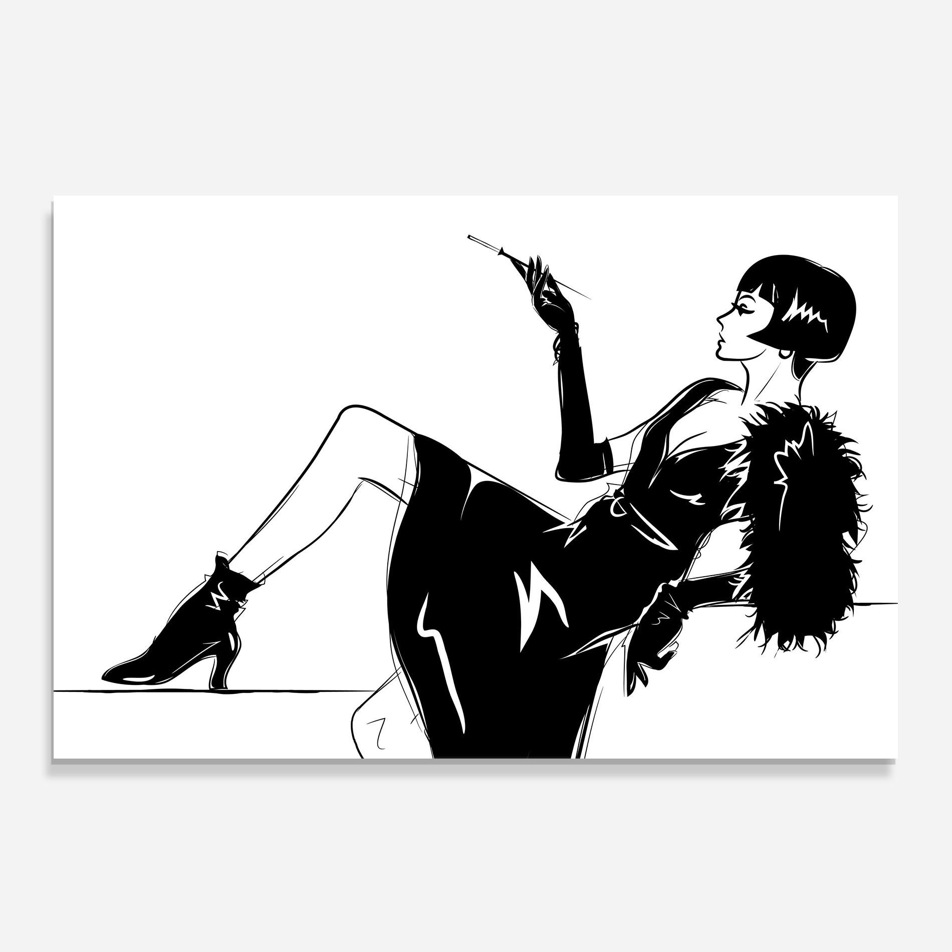 Стъклен панел за кухня Fashion Shilouette mockup 0