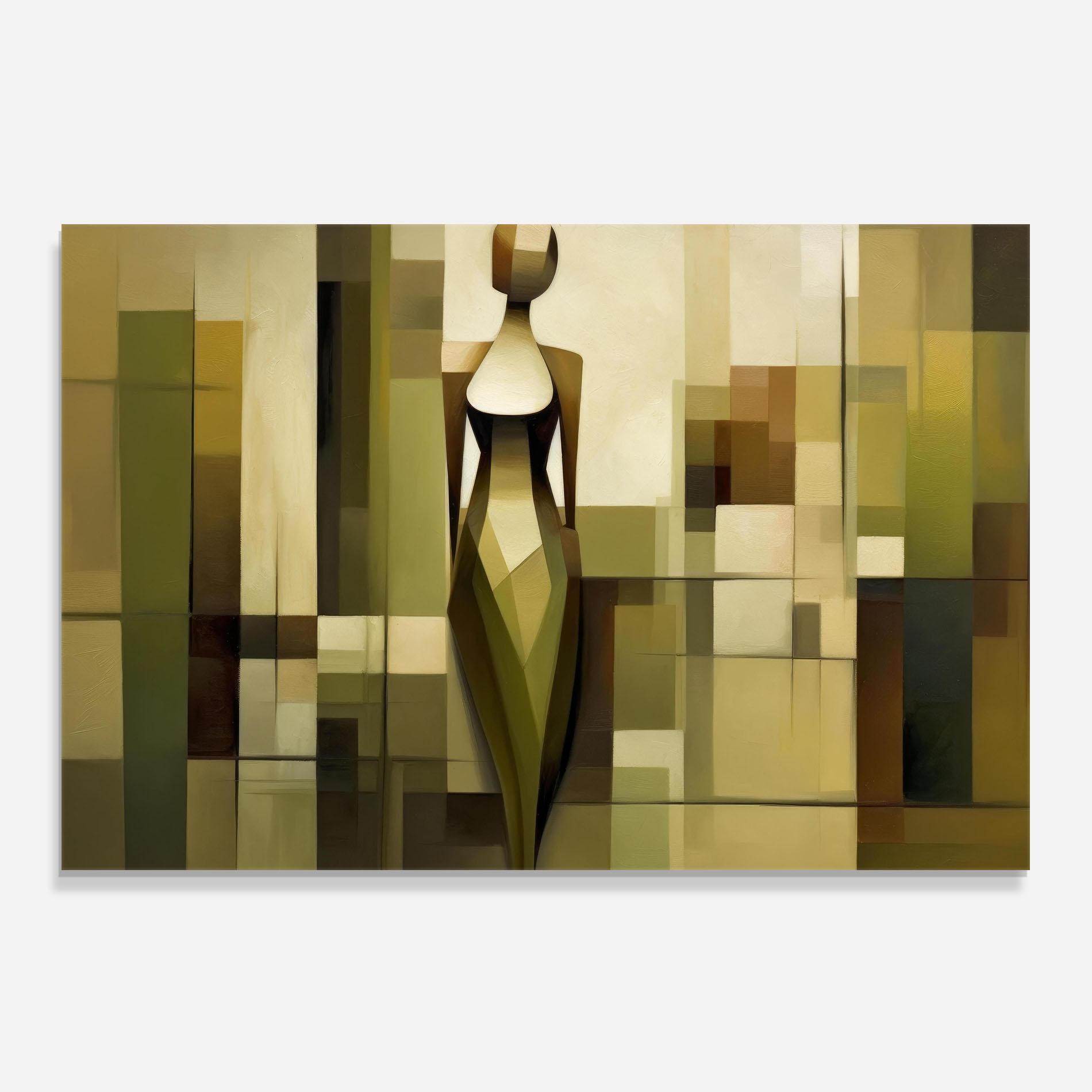 Стъклен панел за кухня Olive Green Shilouete mockup 0