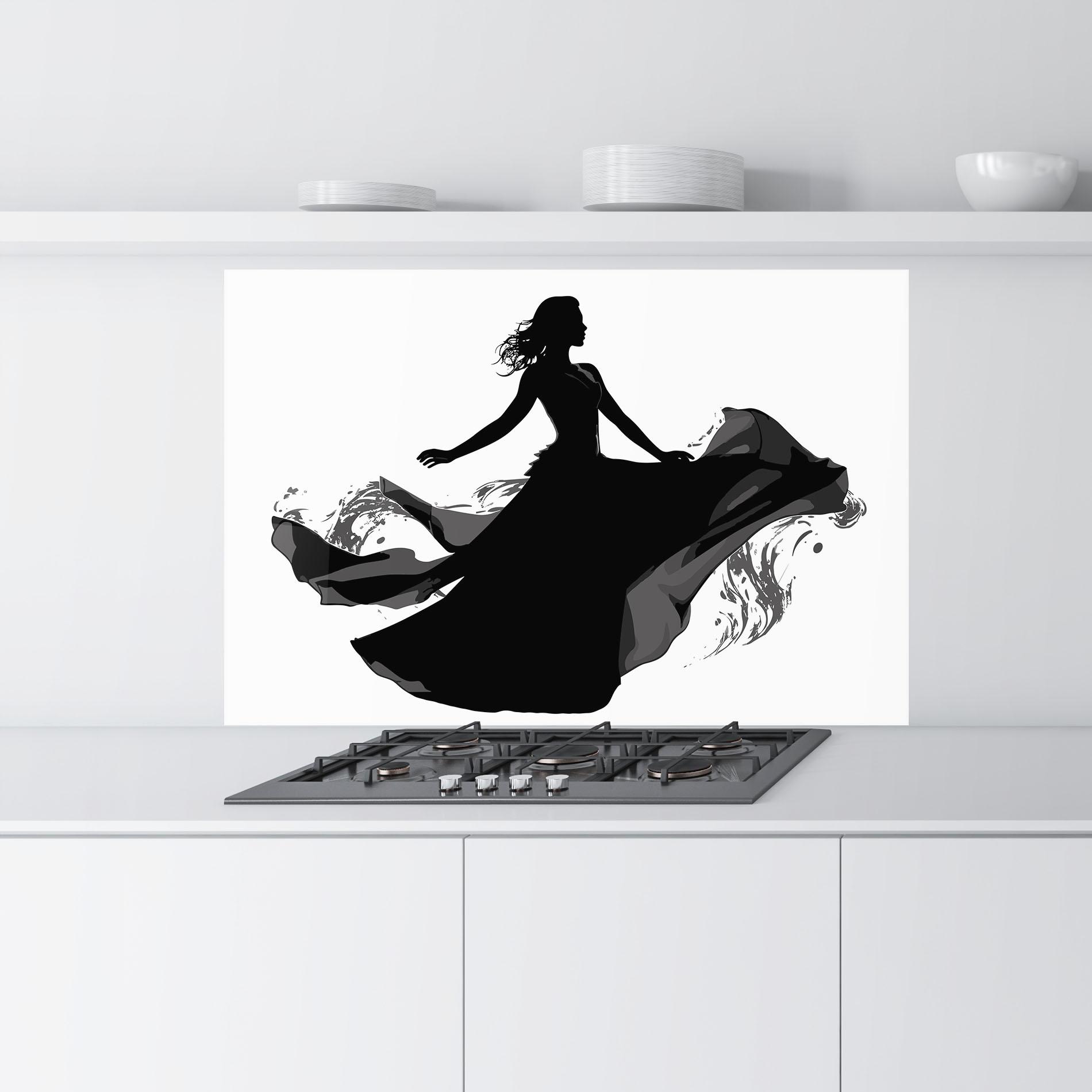 Стъклен панел за кухня Dress Jump mockup 9