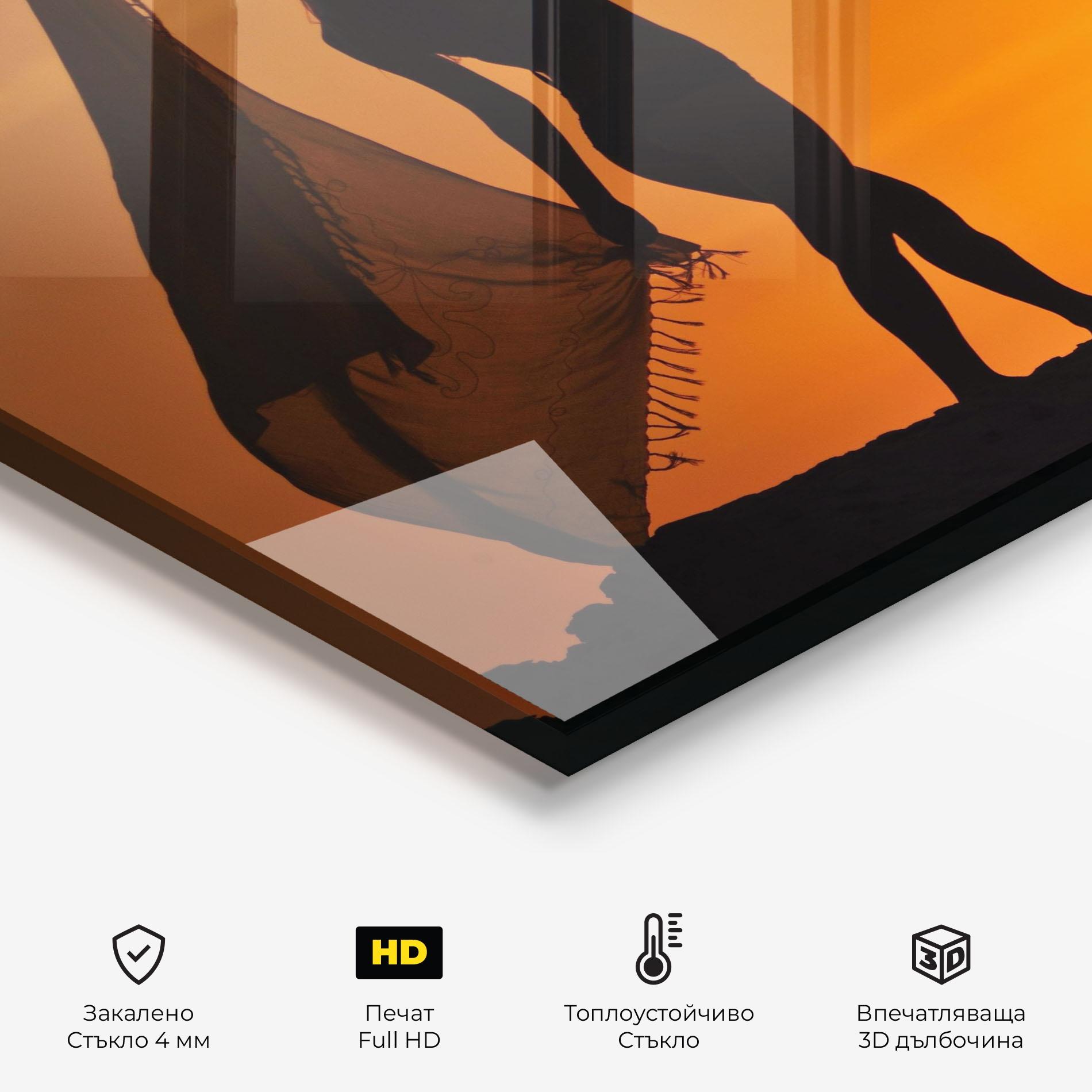 Стъклен панел за кухня Pareo Raised Sunset mockup 2