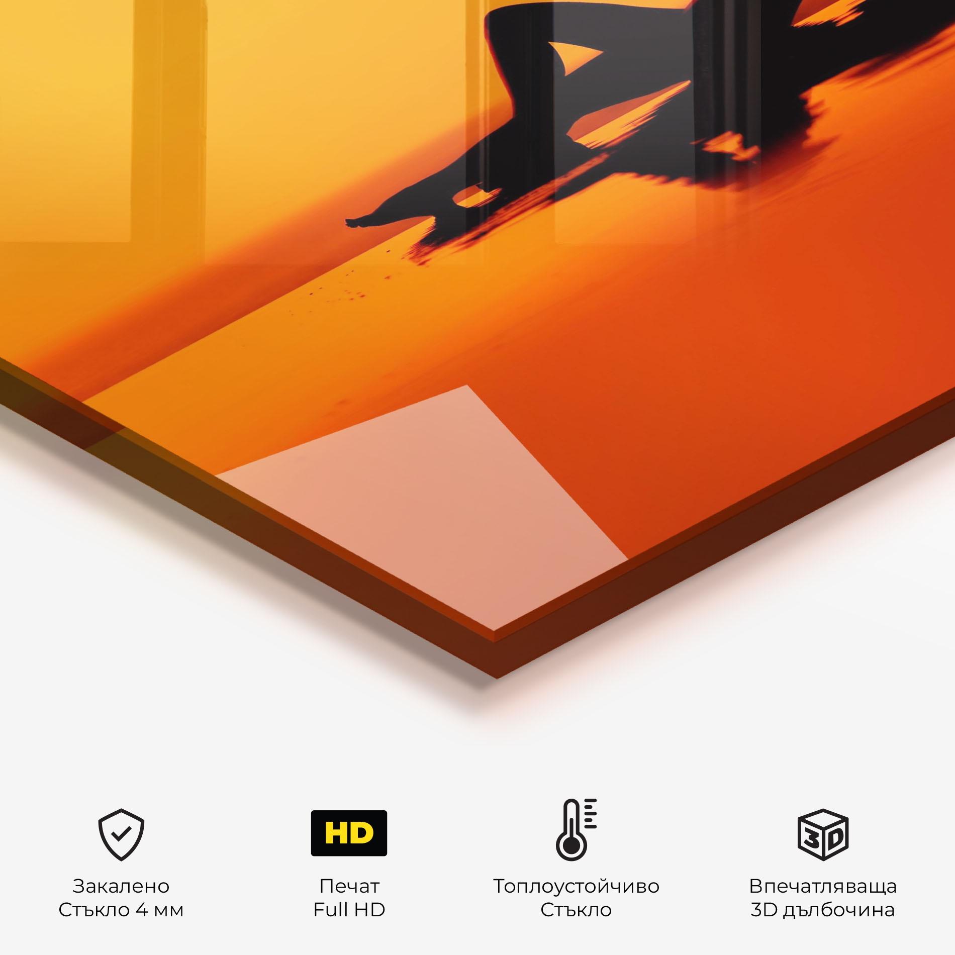 Стъклен панел за кухня Pool Sunset mockup 2