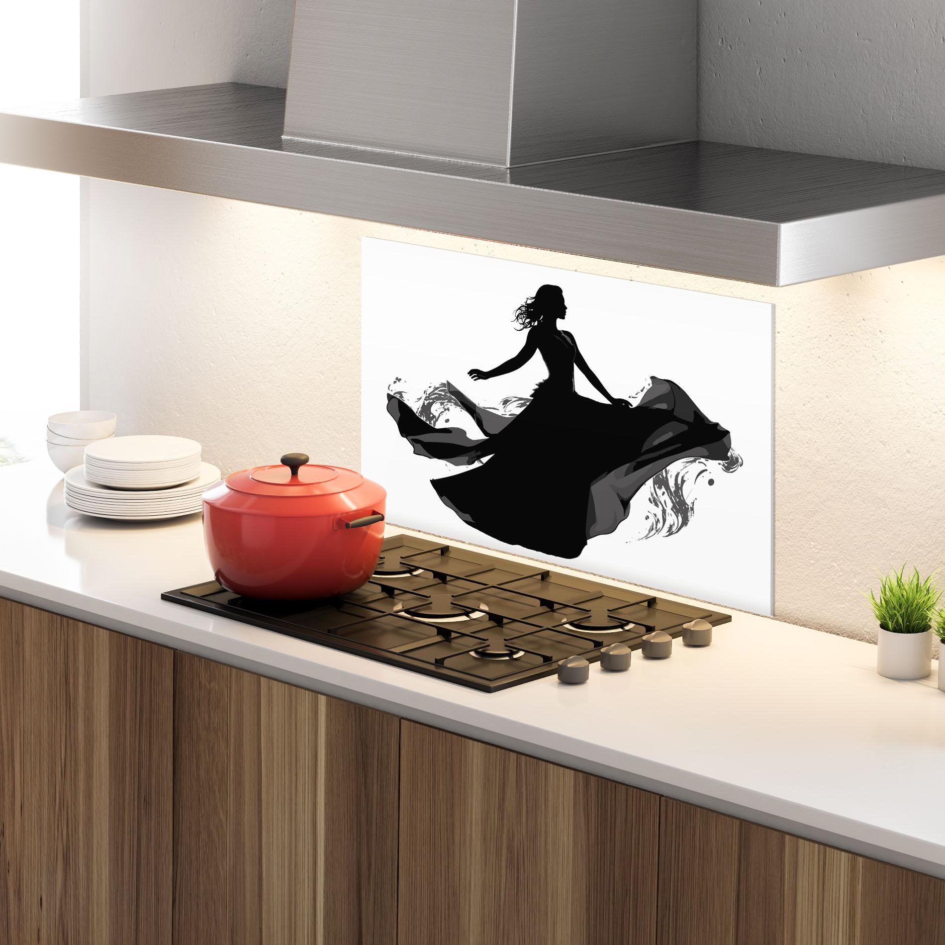 Стъклен панел за кухня Dress Jump mockup 4