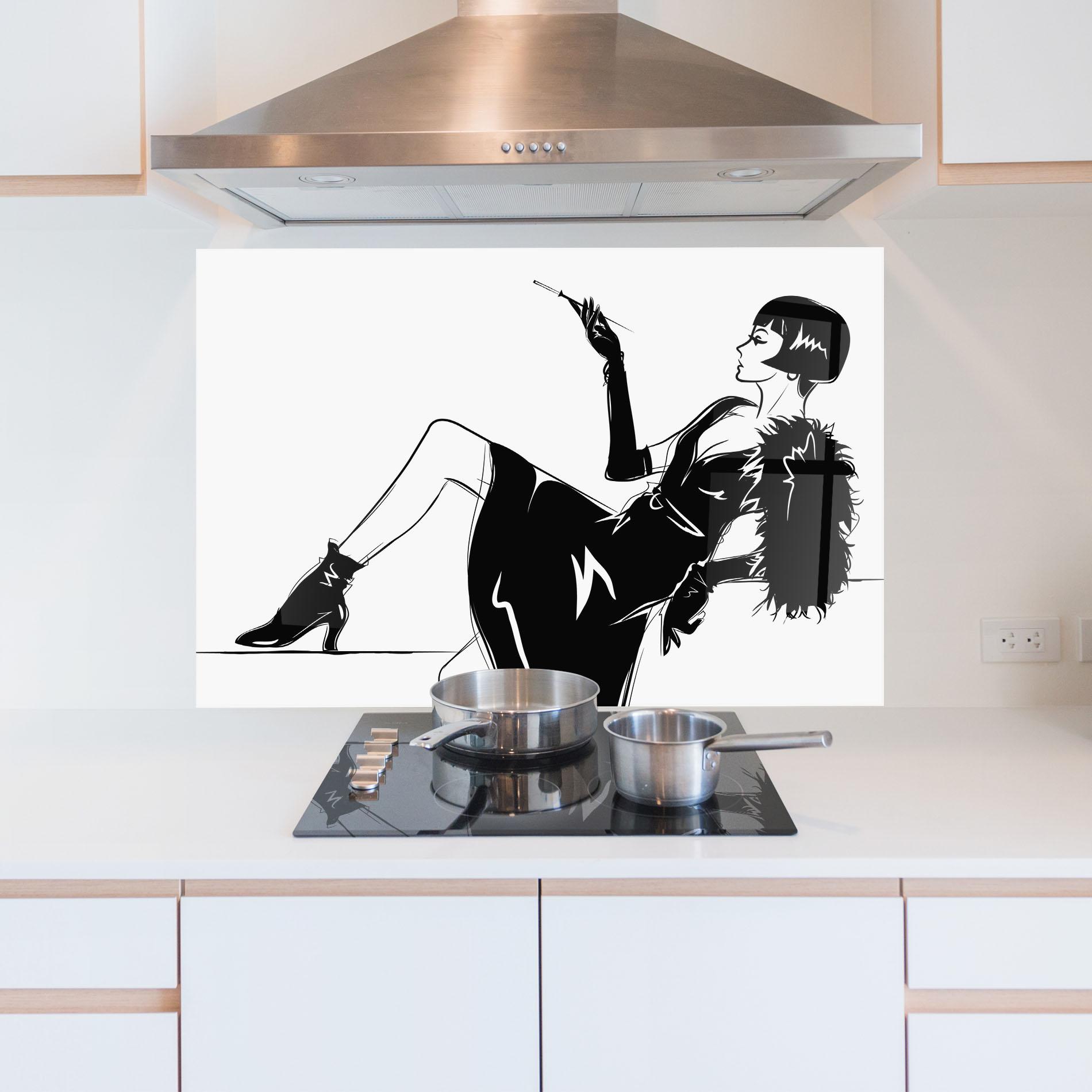 Стъклен панел за кухня Fashion Shilouette mockup 5