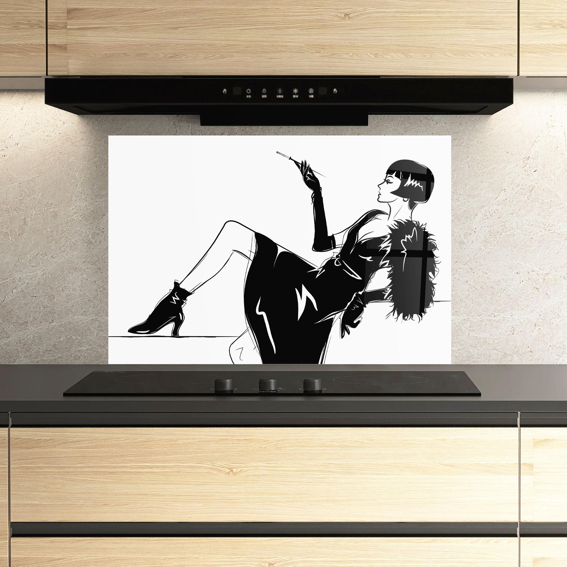 Стъклен панел за кухня Fashion Shilouette mockup 3