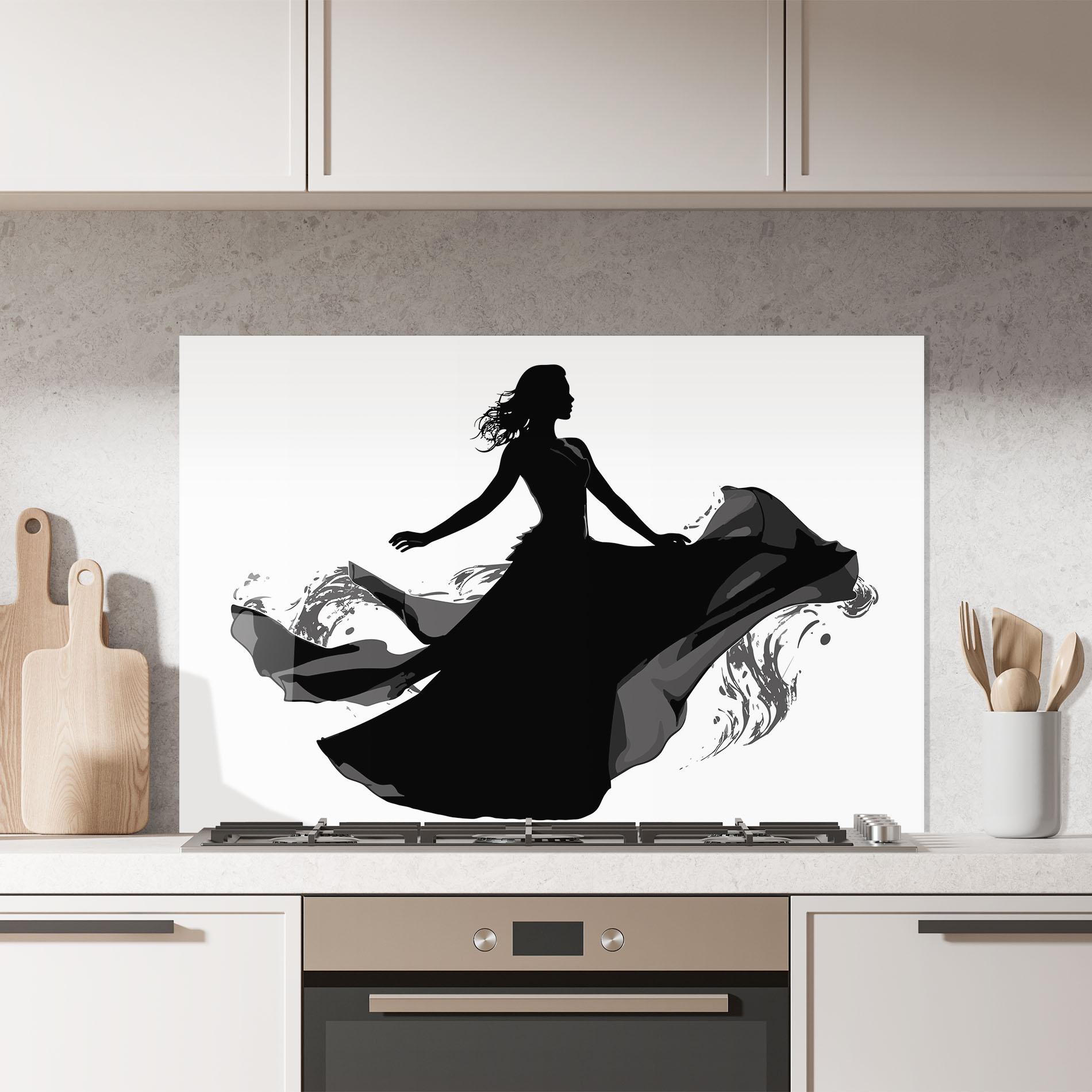 Стъклен панел за кухня Dress Jump mockup 7