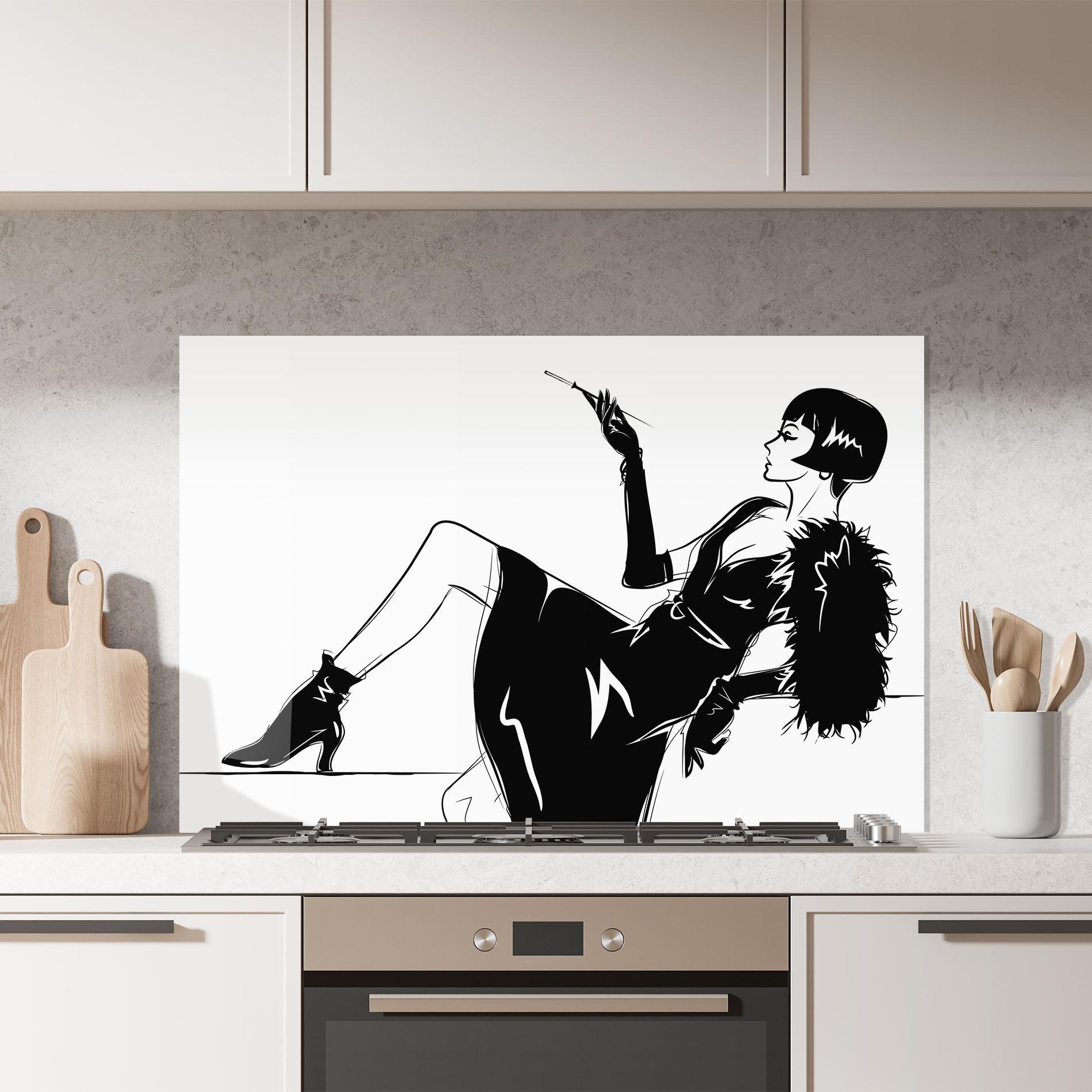 Стъклен панел за кухня Fashion Shilouette mockup 7