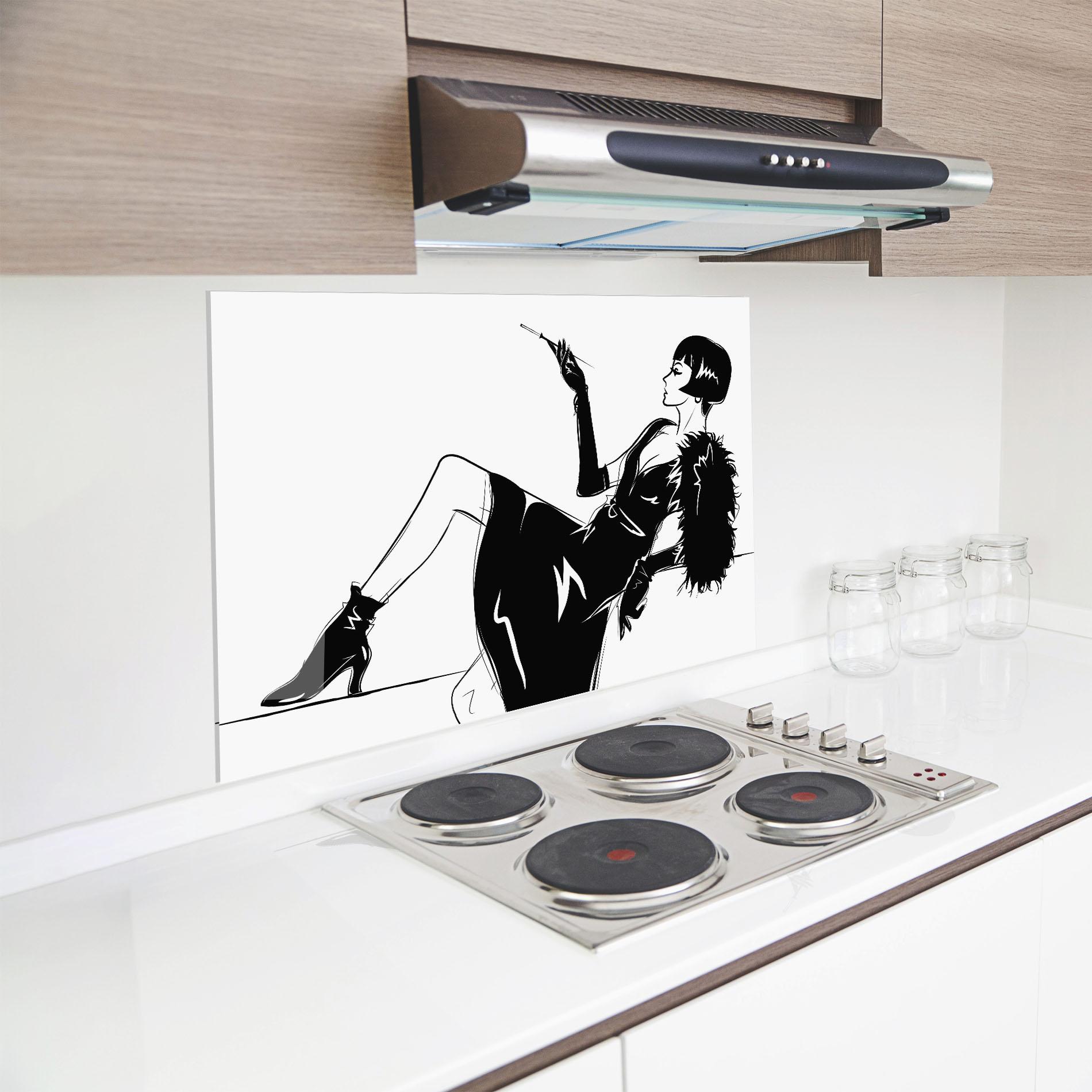 Стъклен панел за кухня Fashion Shilouette mockup 8