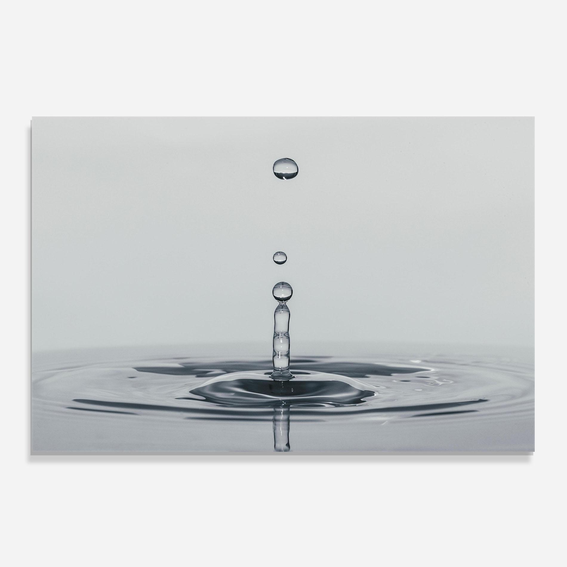 Стъклен панел за кухня Grey Water Drop mockup 0