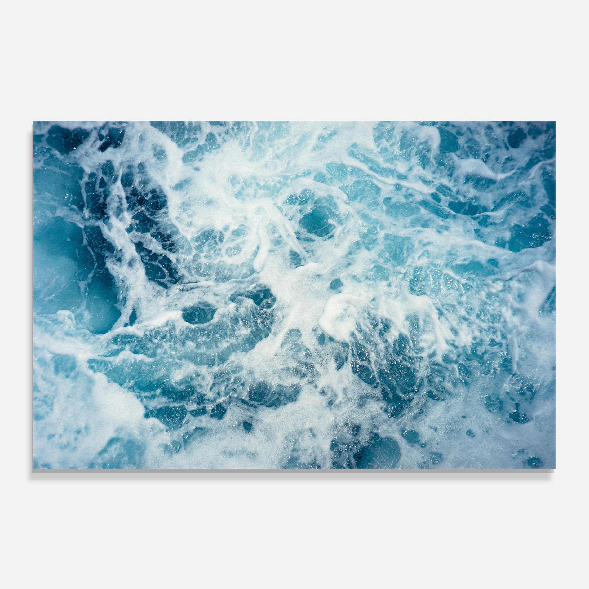 Стъклен панел за кухня White Water Wave mockup 0