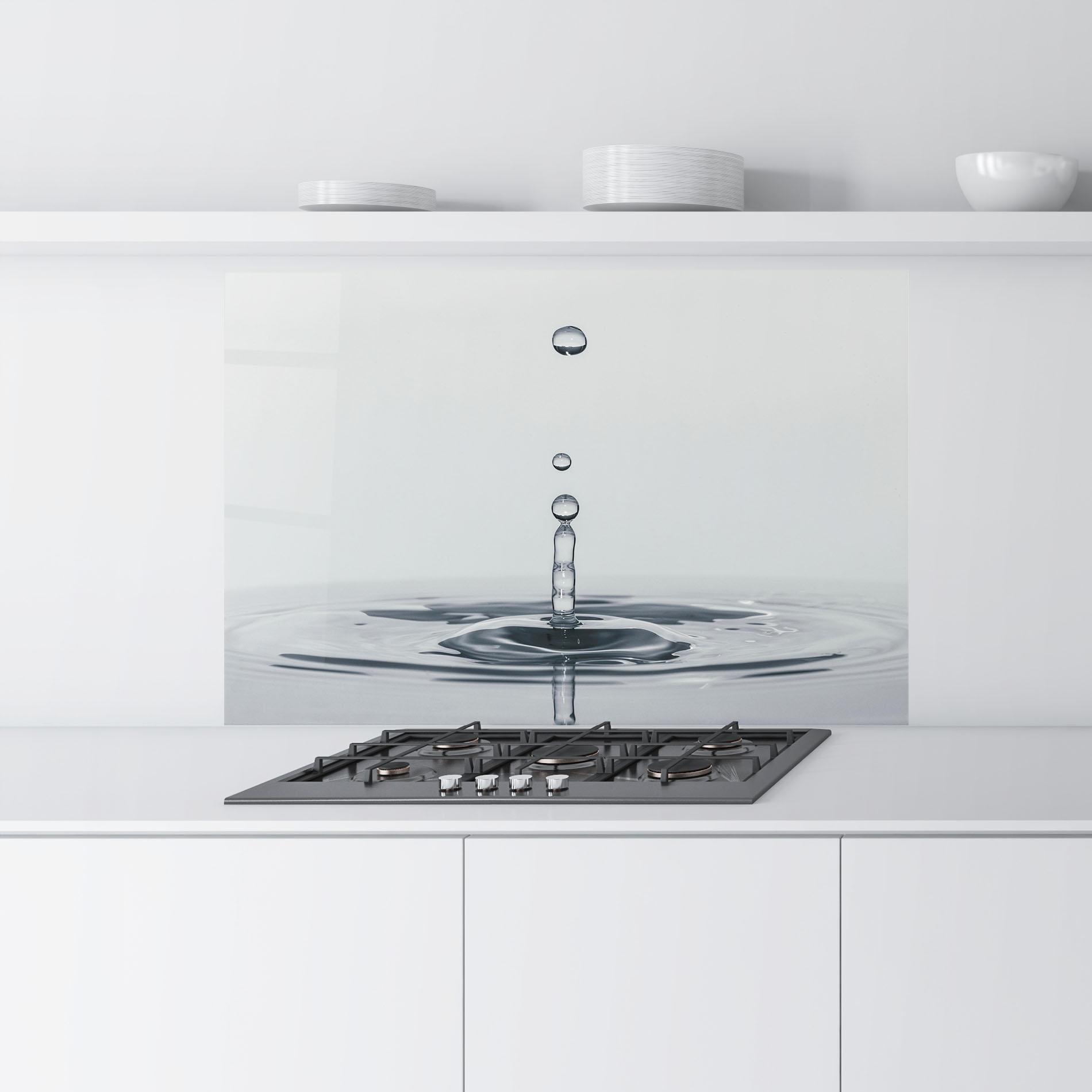 Стъклен панел за кухня Grey Water Drop mockup 9