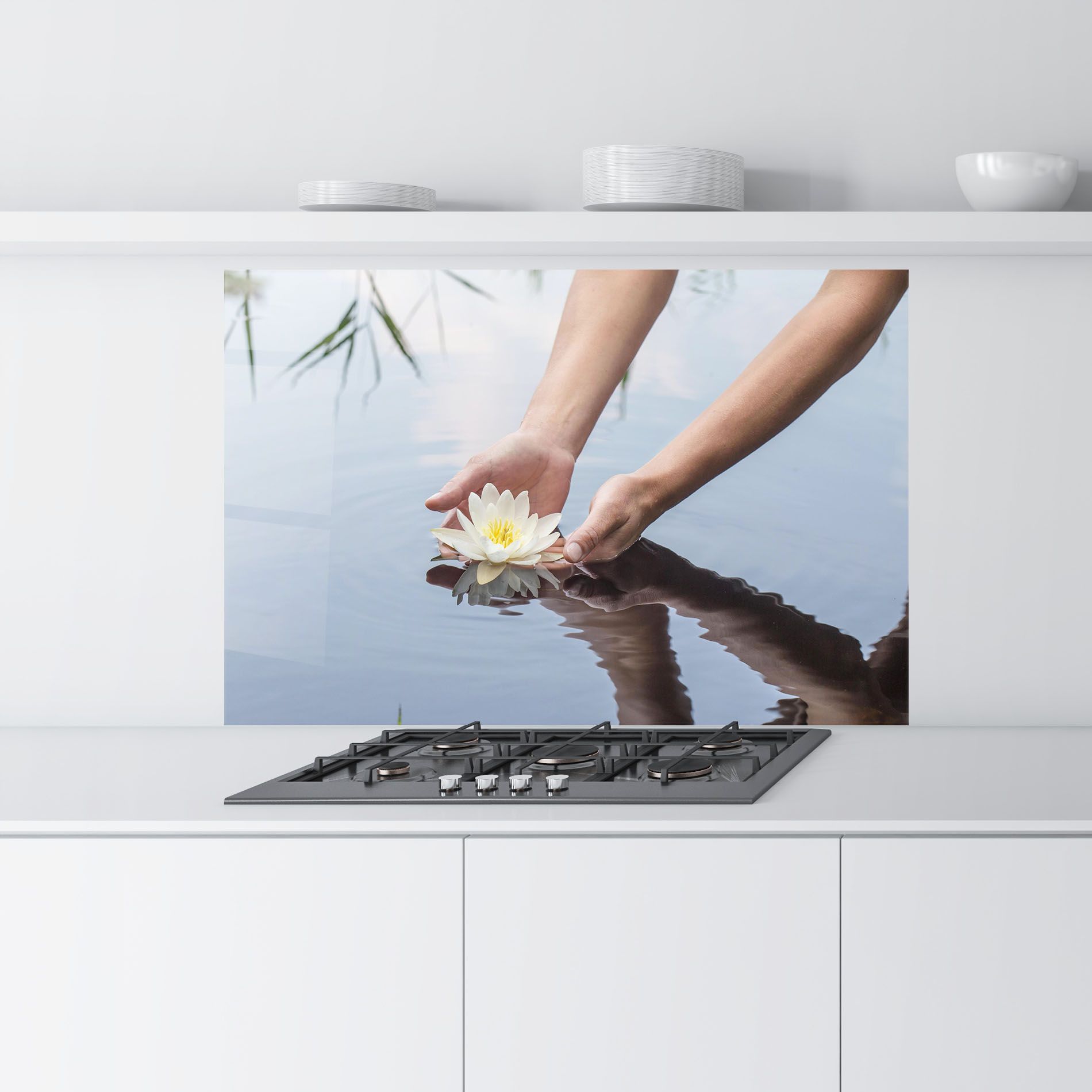 Holding Lake Flower mockup 9