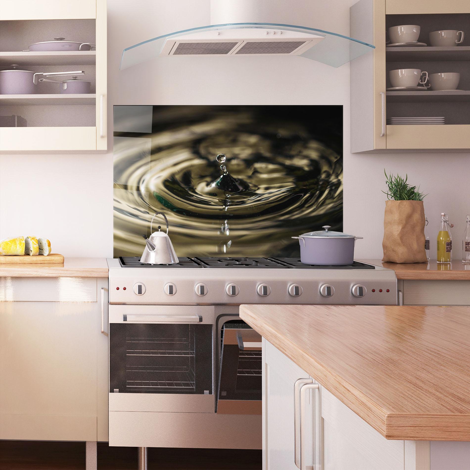 Стъклен панел за кухня Brown Water Drop mockup 1