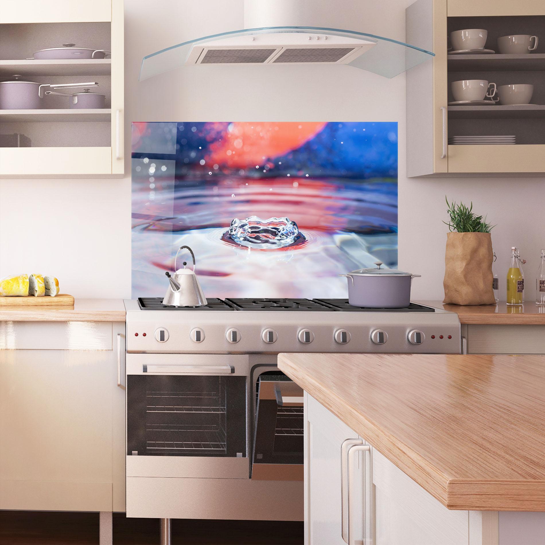 Стъклен панел за кухня Colorful Water Surface mockup 1