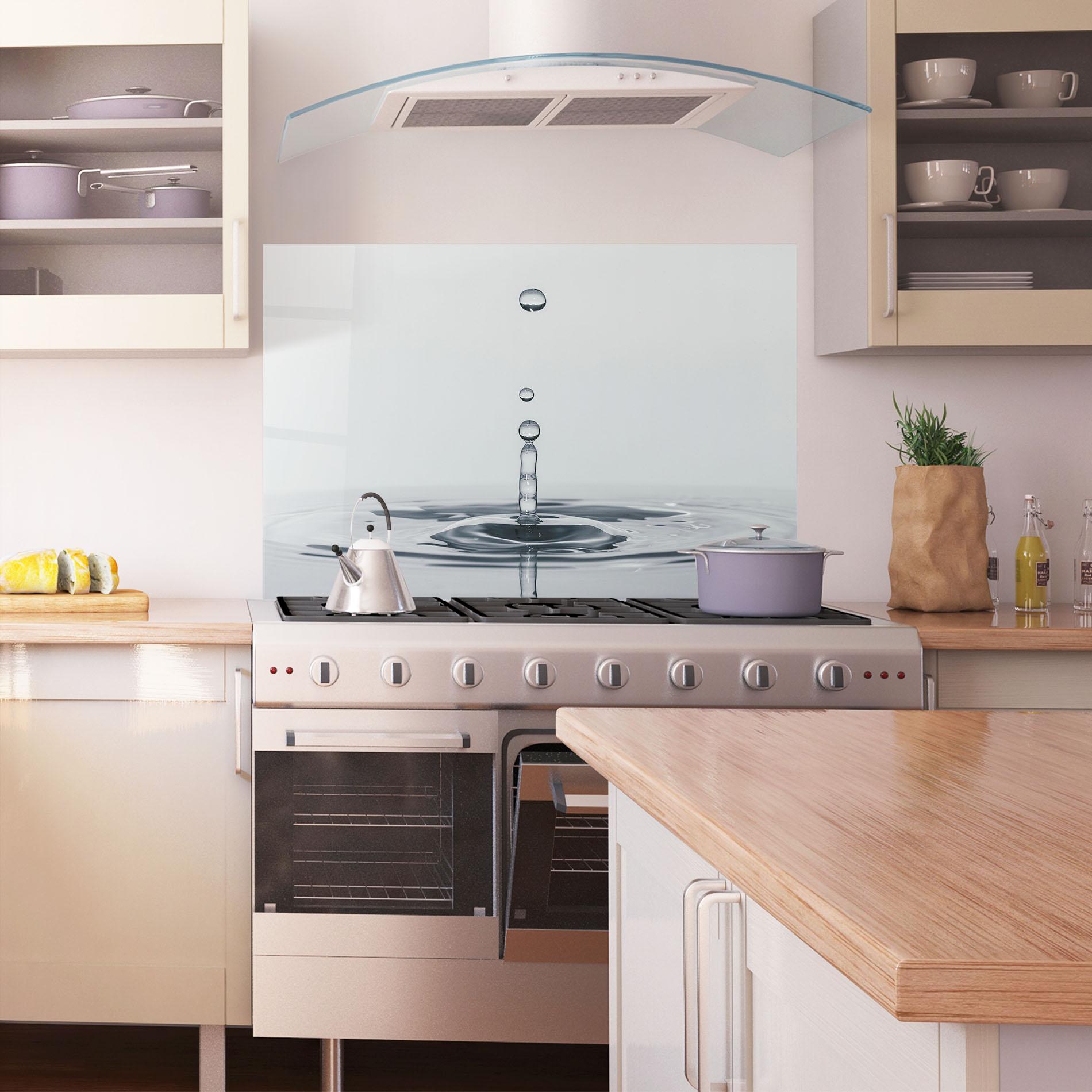 Стъклен панел за кухня Grey Water Drop mockup 1