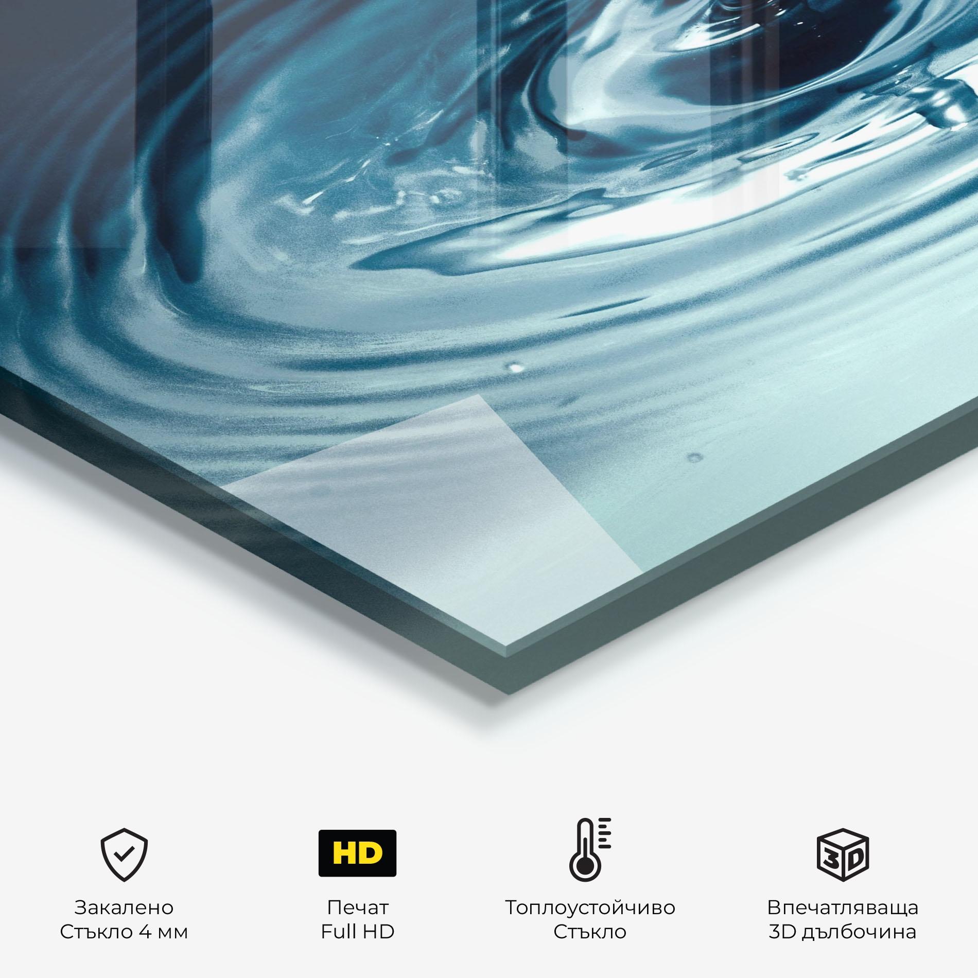 Стъклен панел за кухня Dark Blue Drop mockup 2