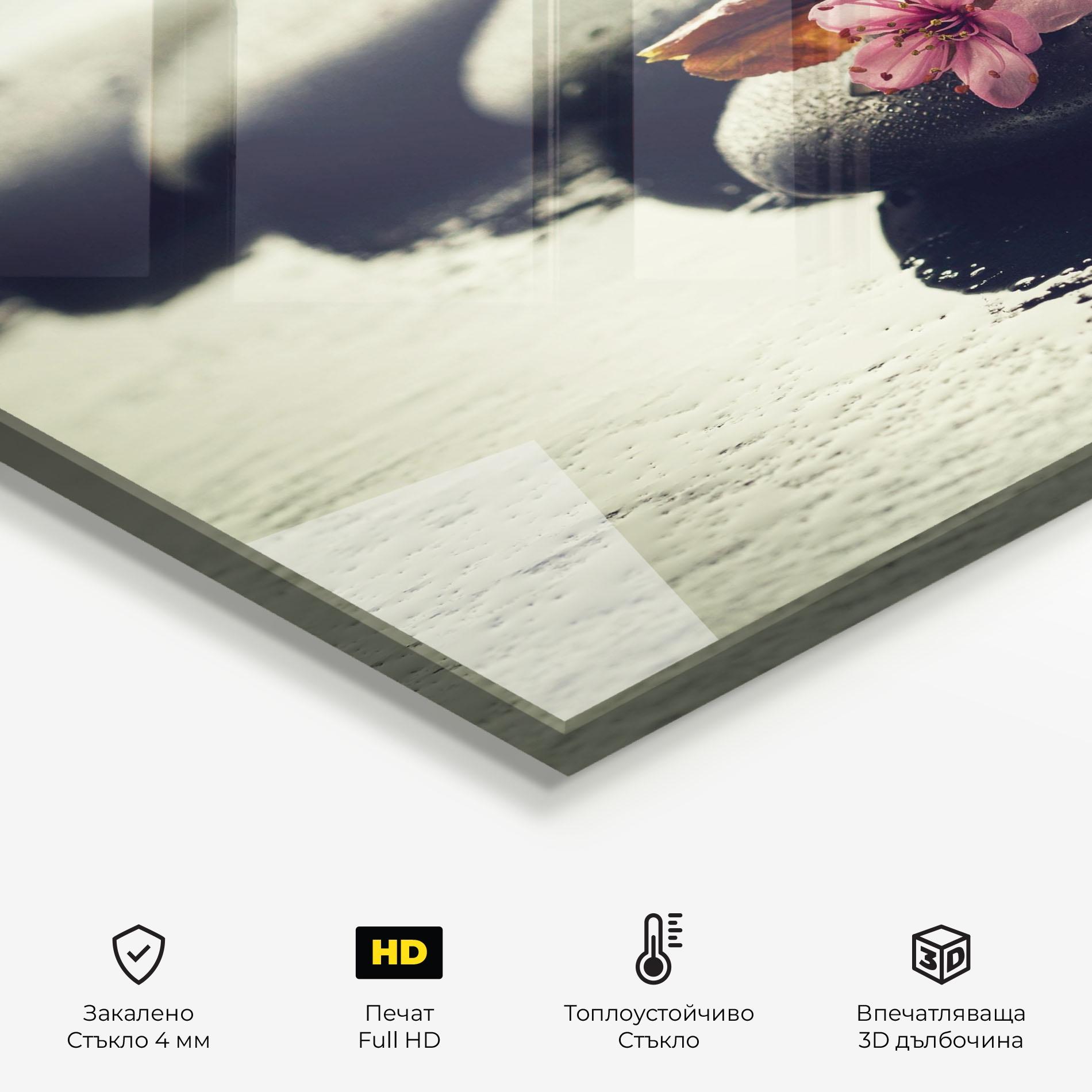 Стъклен панел за кухня Hot Spa Flowers mockup 2