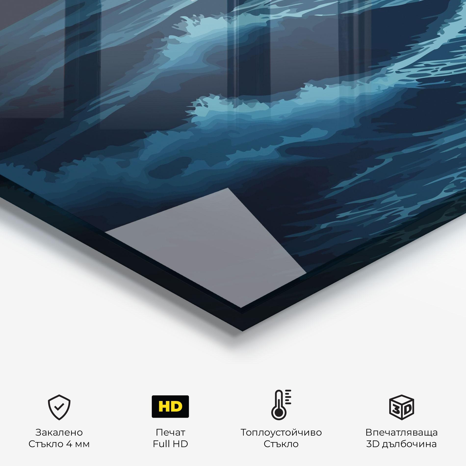 Стъклен панел за кухня Ocean Wave mockup 2
