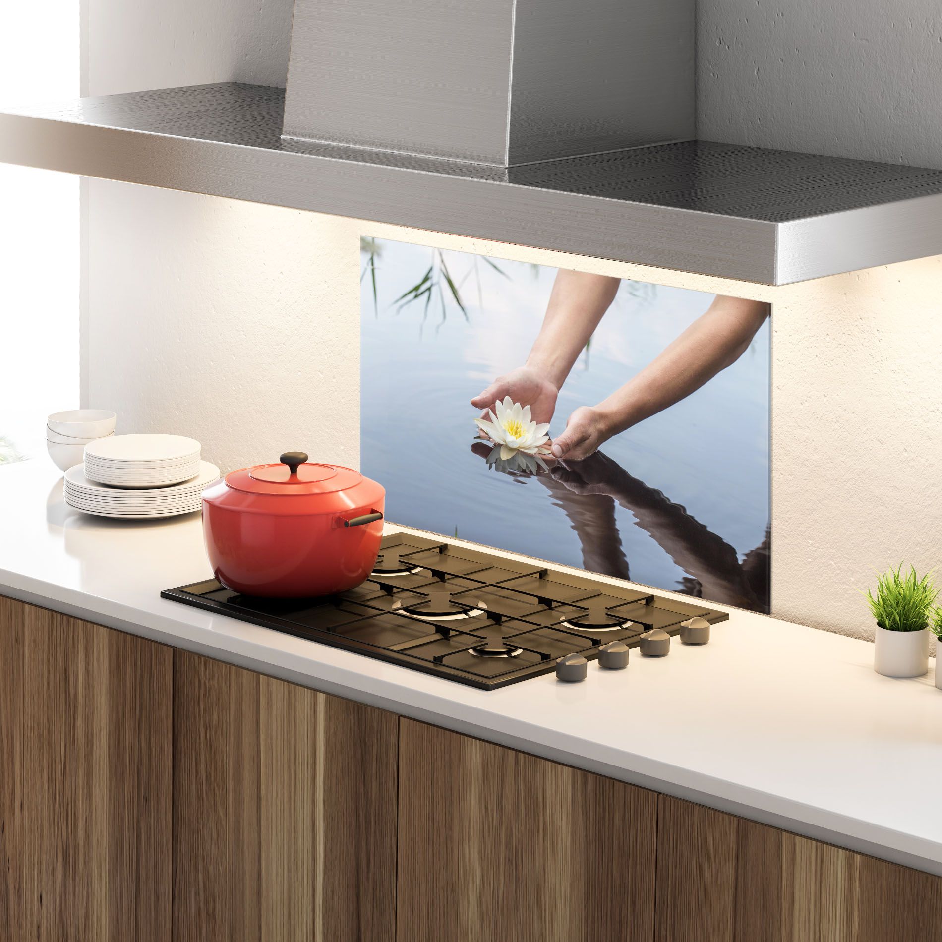 Holding Lake Flower mockup 4