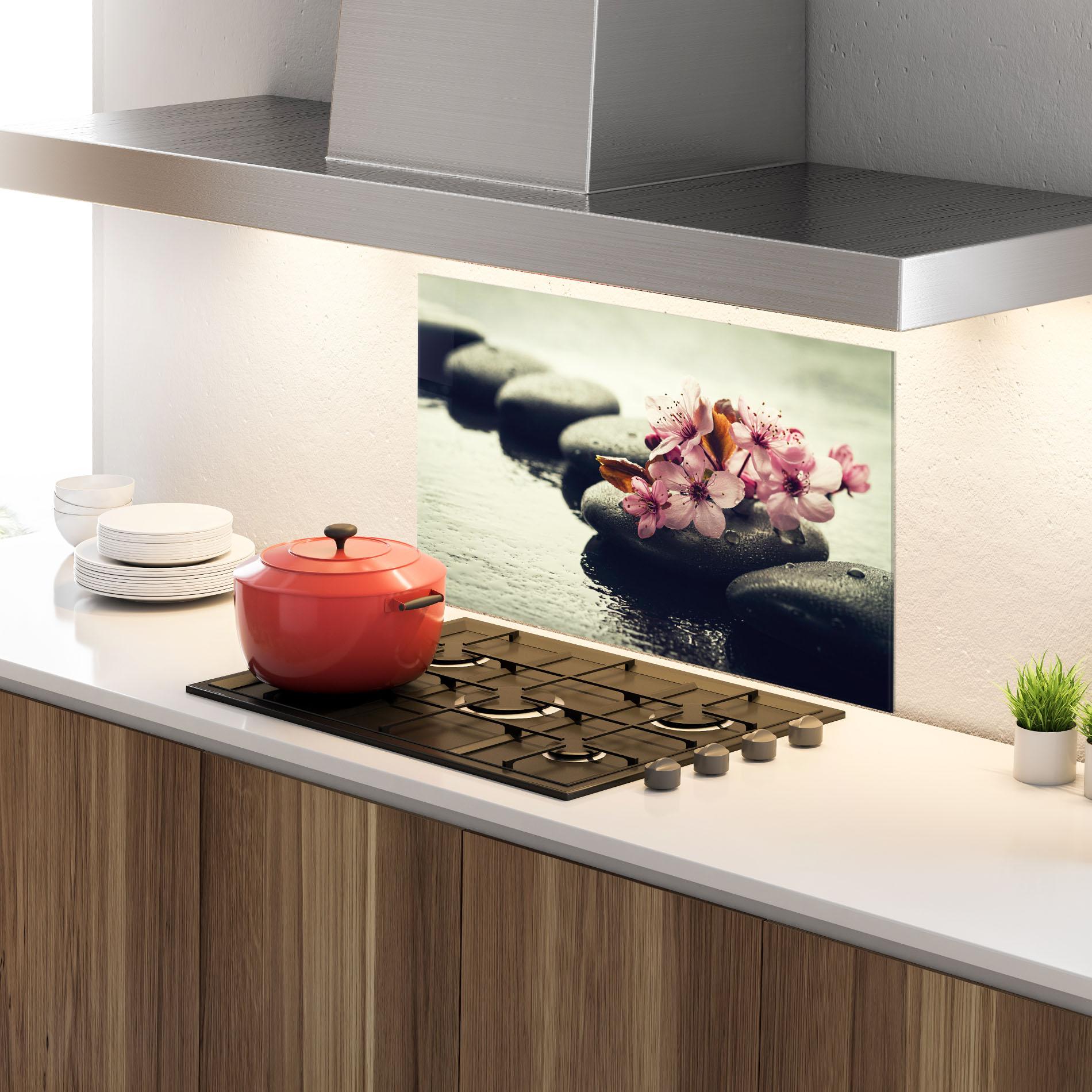 Стъклен панел за кухня Hot Spa Flowers mockup 4