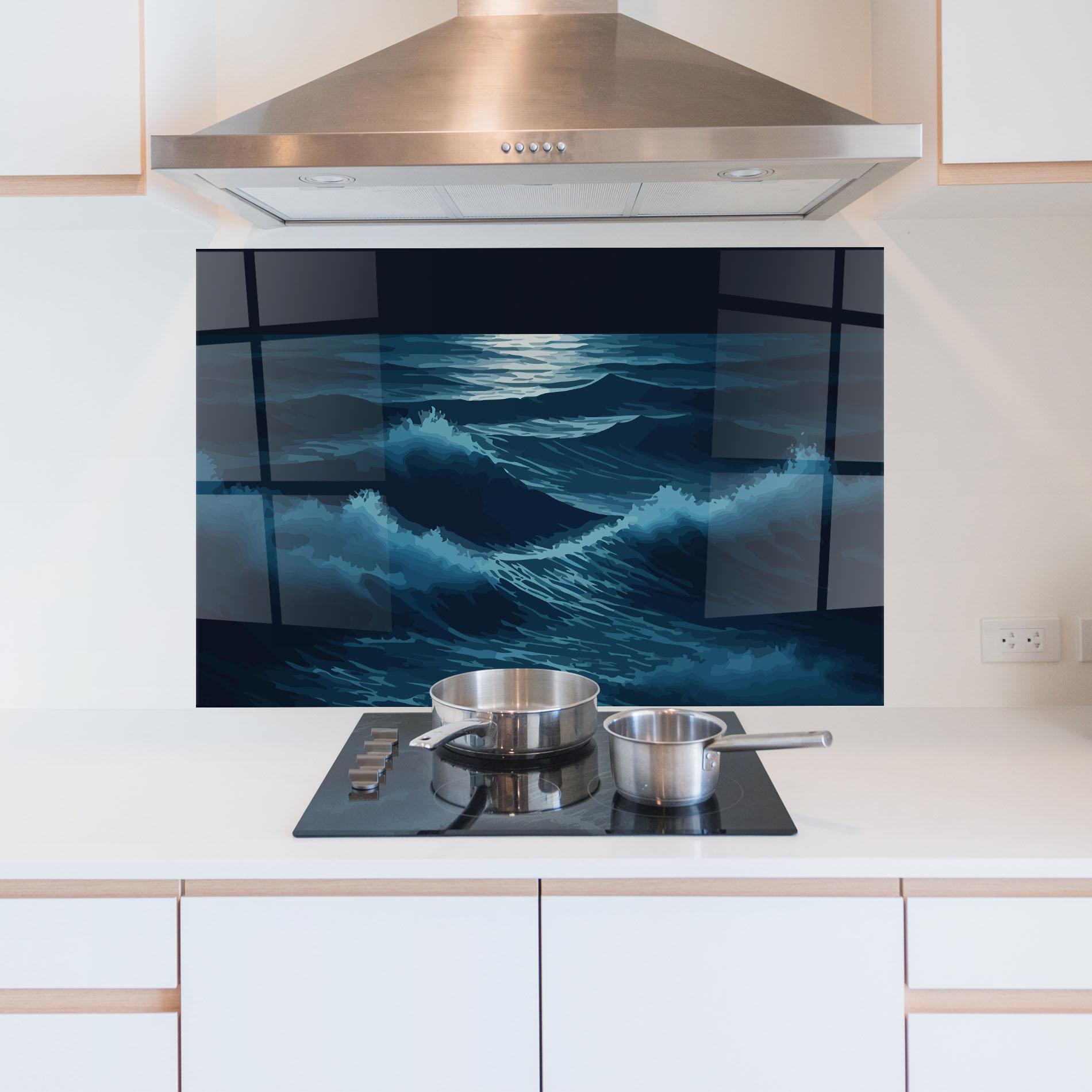 Стъклен панел за кухня Ocean Wave mockup 5