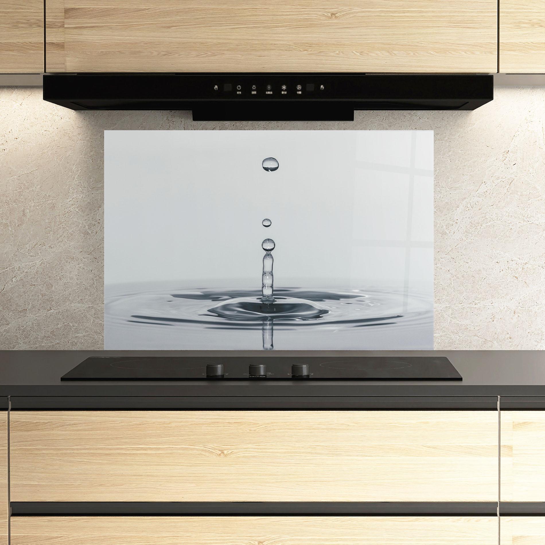 Стъклен панел за кухня Grey Water Drop mockup 3