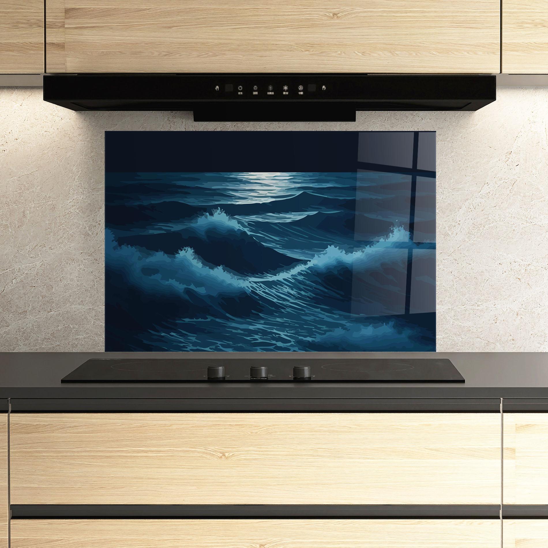 Стъклен панел за кухня Ocean Wave mockup 3