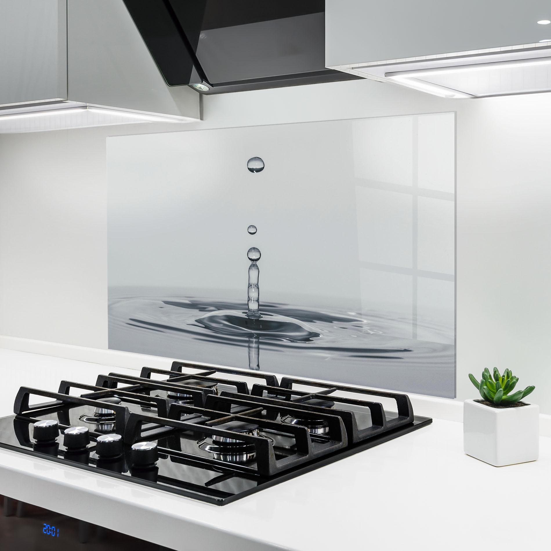 Стъклен панел за кухня Grey Water Drop mockup 6