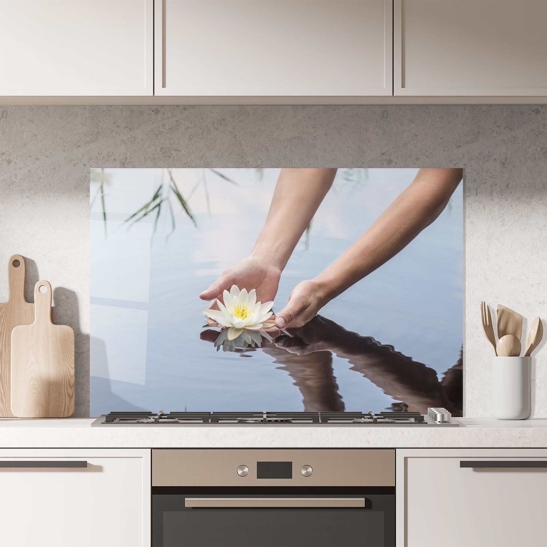 Holding Lake Flower mockup 7