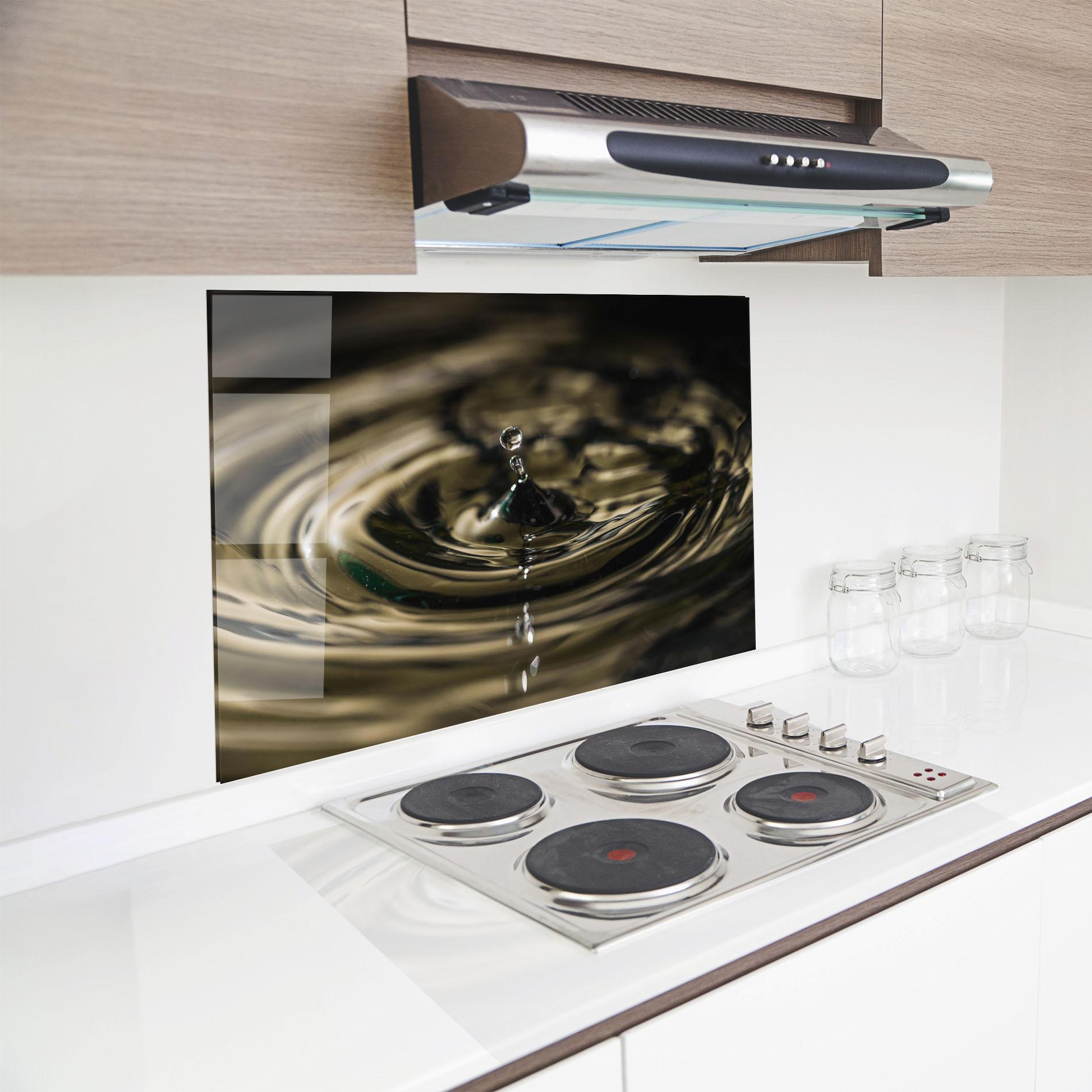 Стъклен панел за кухня Brown Water Drop mockup 8