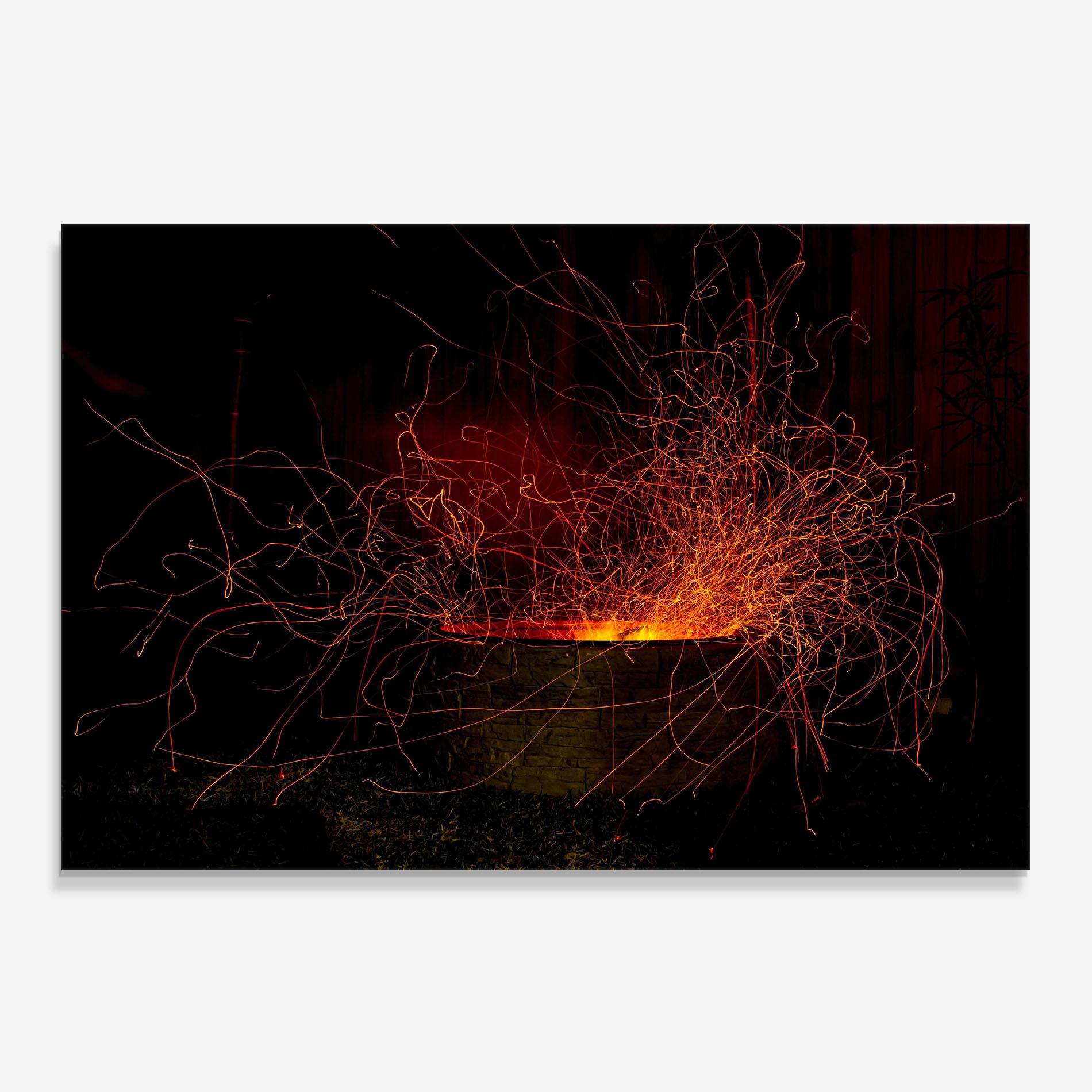 Стъклен панел за кухня Fire Drawing Effect mockup 0
