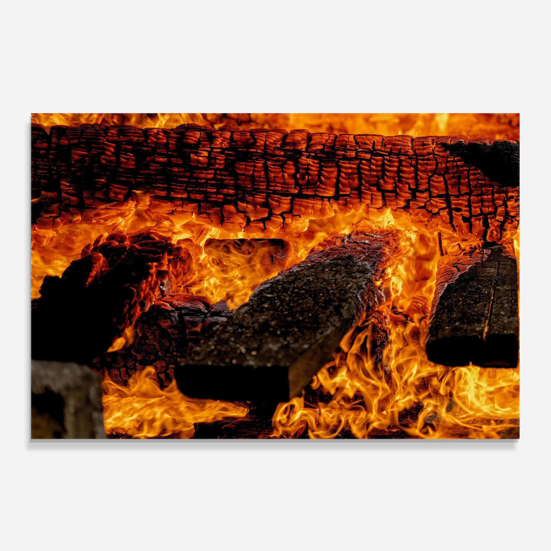 Стъклен панел за кухня Inferno Heat mockup 0