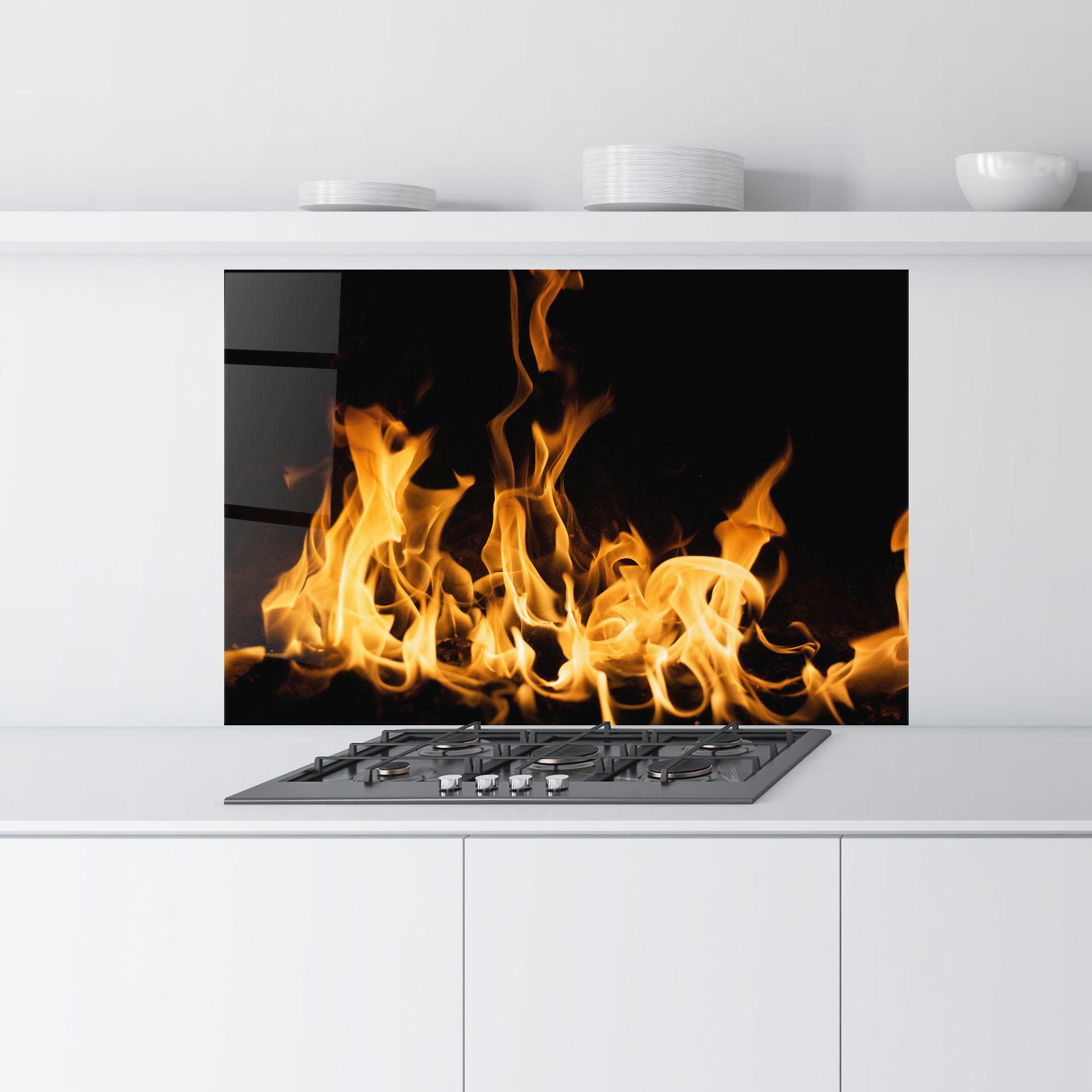 Стъклен панел за кухня Bright Flame mockup 9