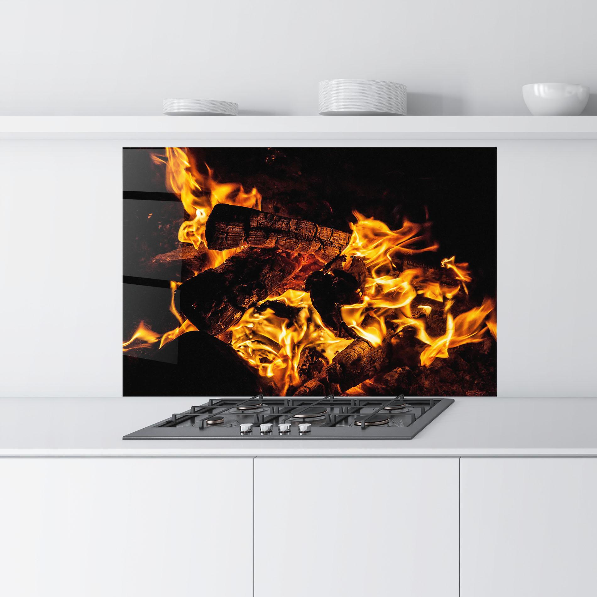 Стъклен панел за кухня Incandescent Heat mockup 9