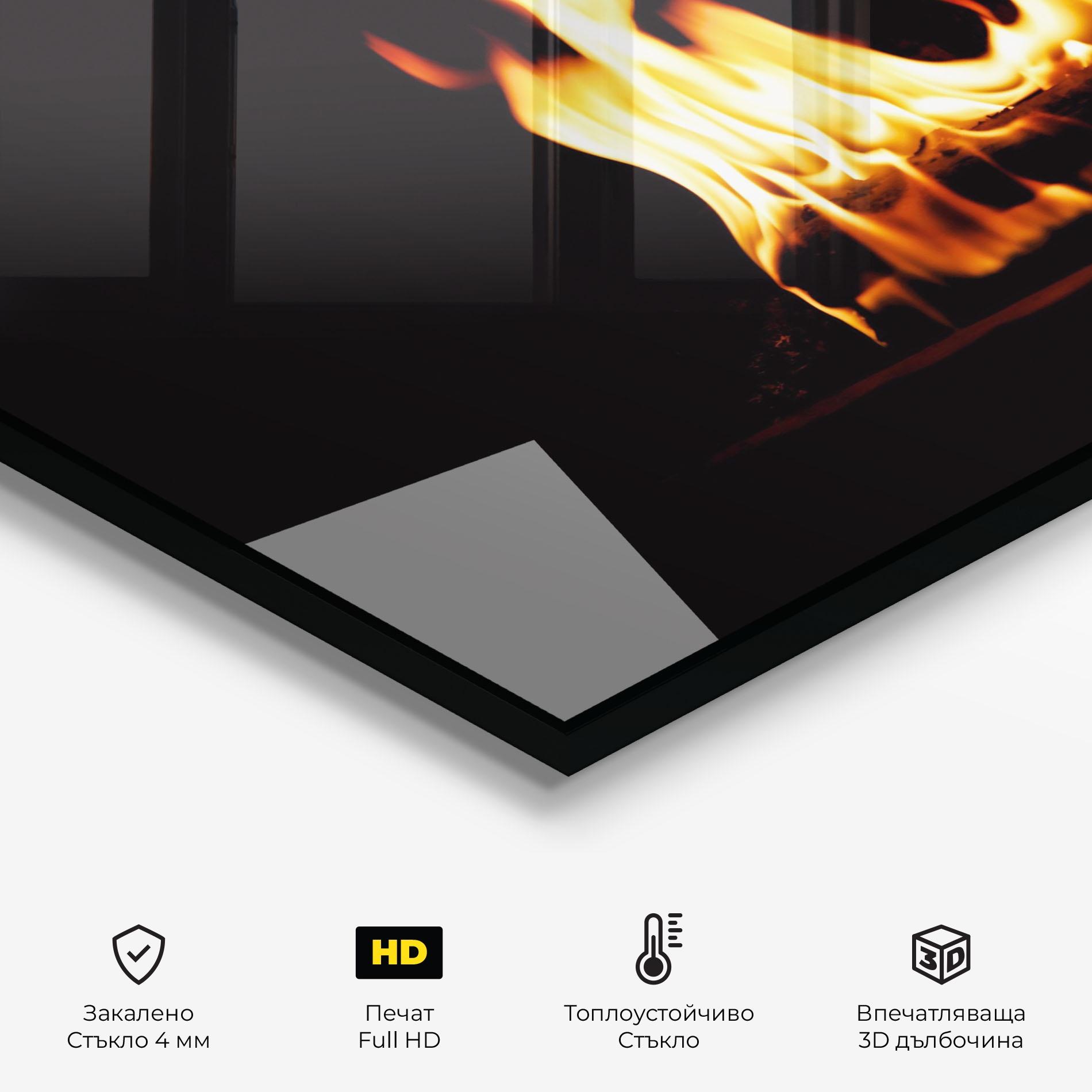 Стъклен панел за кухня Calm Fire mockup 2