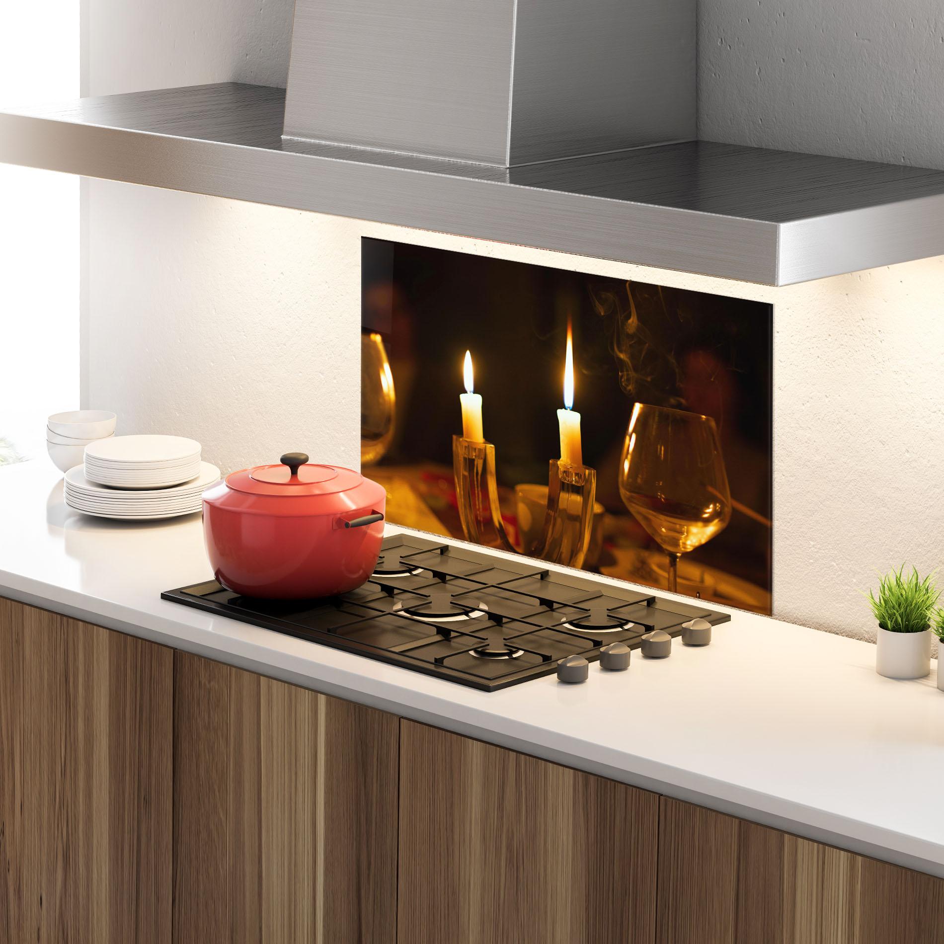 Стъклен панел за кухня Candle Light mockup 4