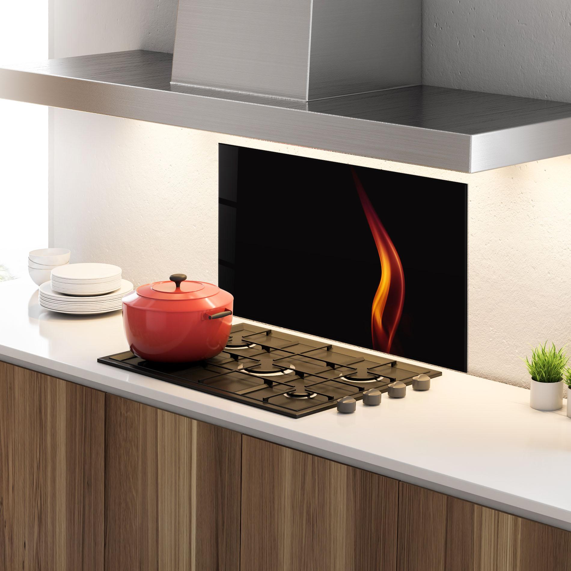 Стъклен панел за кухня Flame Relax mockup 4