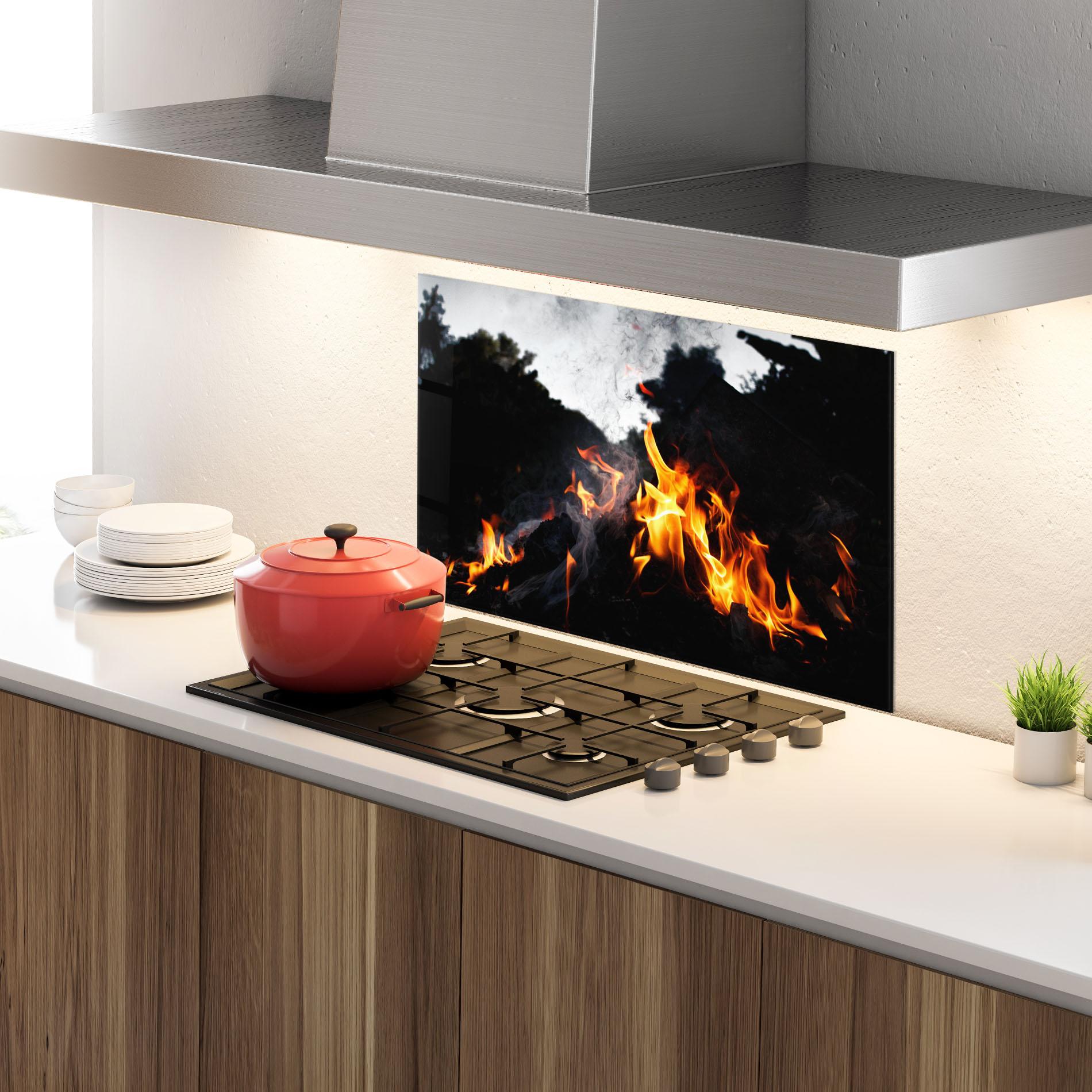 Стъклен панел за кухня Incendiary Light mockup 4