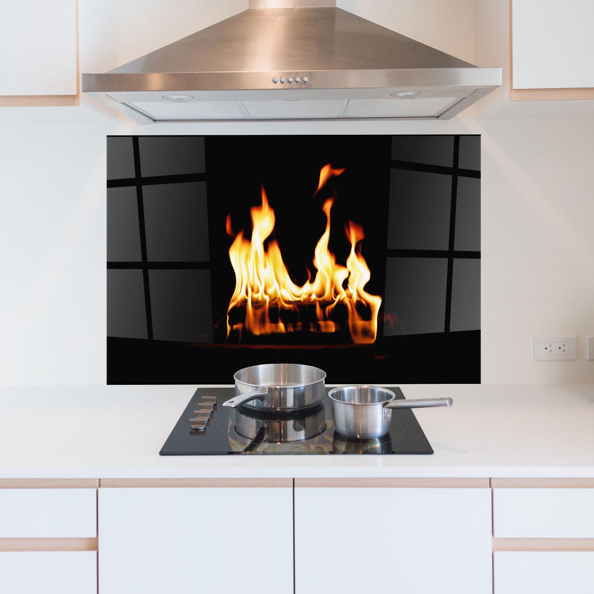 Стъклен панел за кухня Calm Fire mockup 5