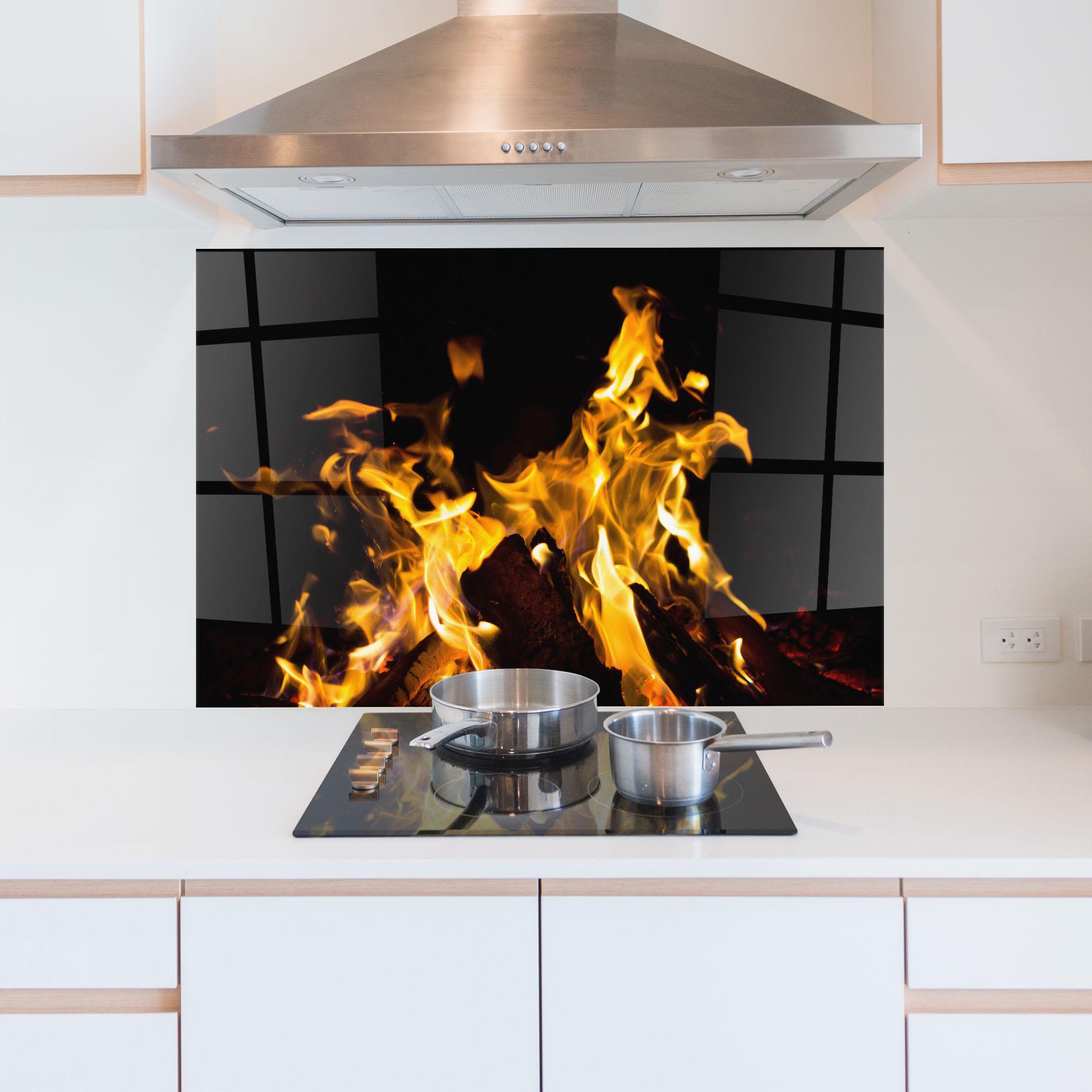Стъклен панел за кухня Fire Dance mockup 5