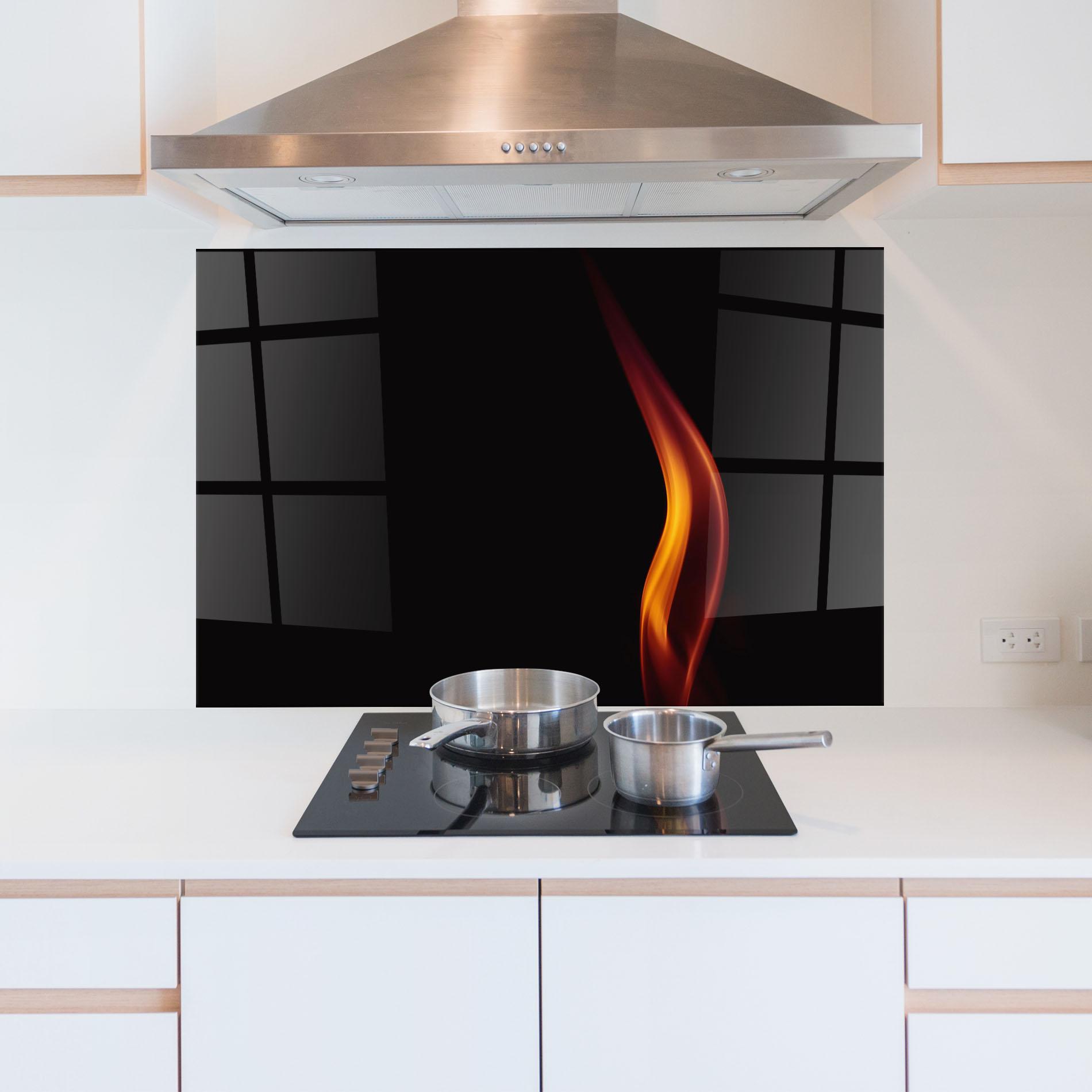 Стъклен панел за кухня Flame Relax mockup 5