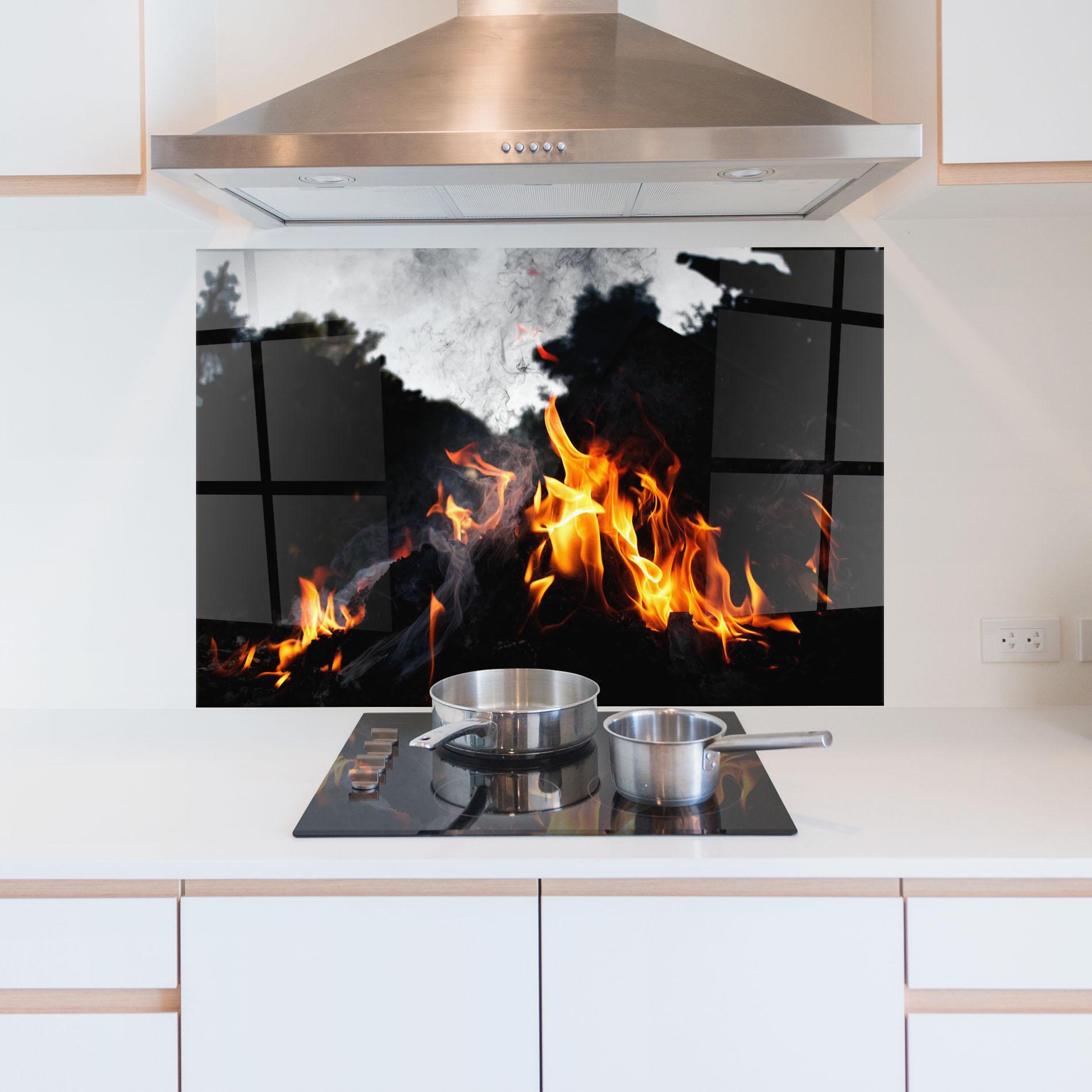 Стъклен панел за кухня Incendiary Light mockup 5