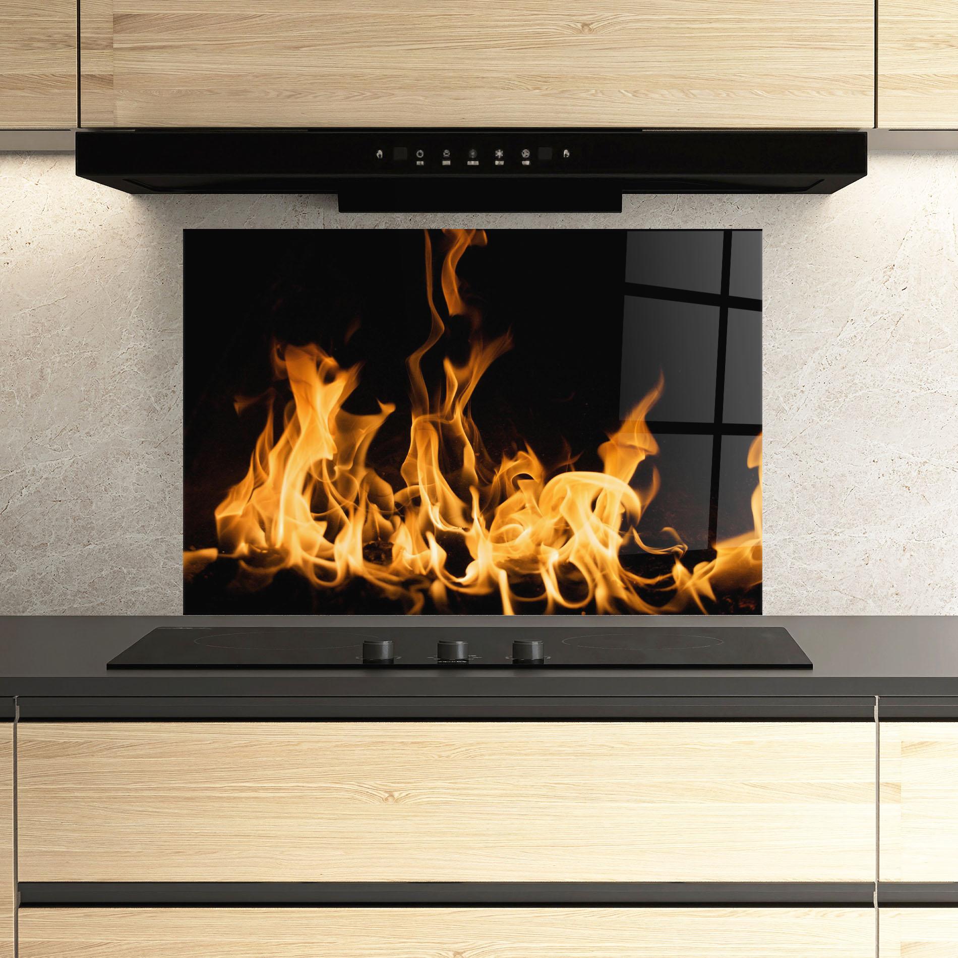 Стъклен панел за кухня Bright Flame mockup 3