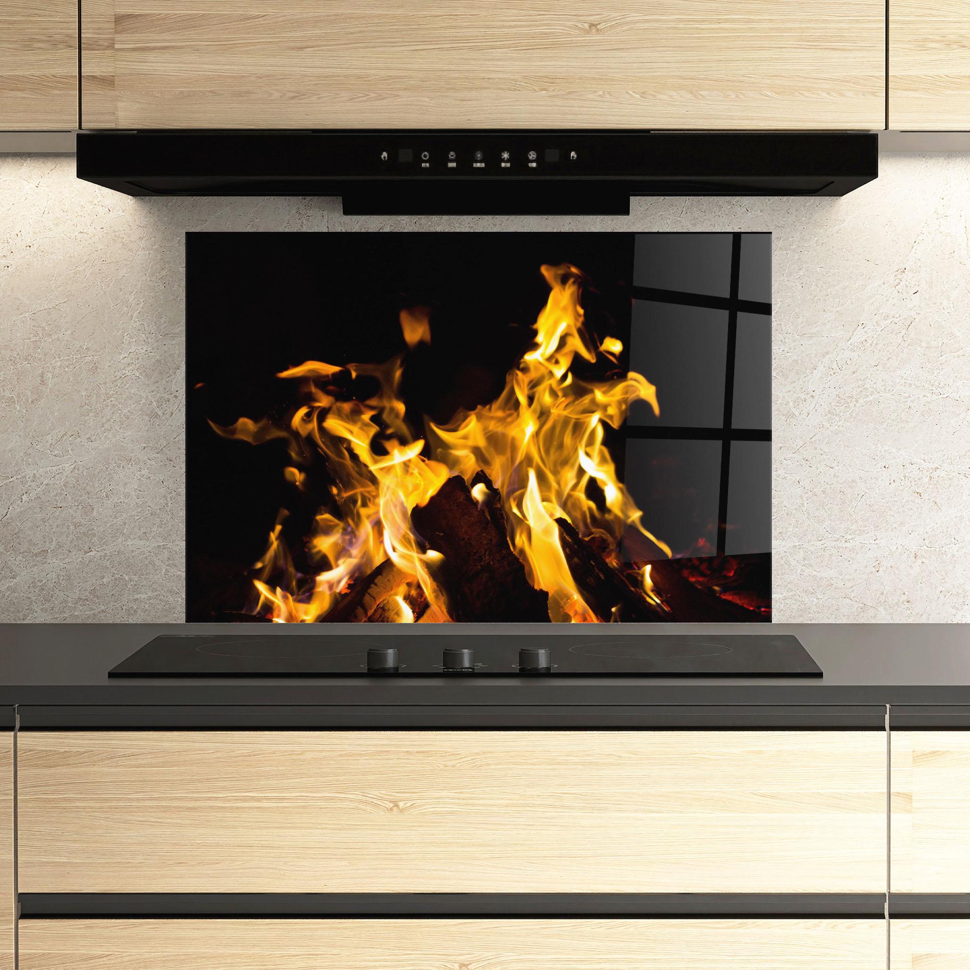 Стъклен панел за кухня Fire Dance mockup 3