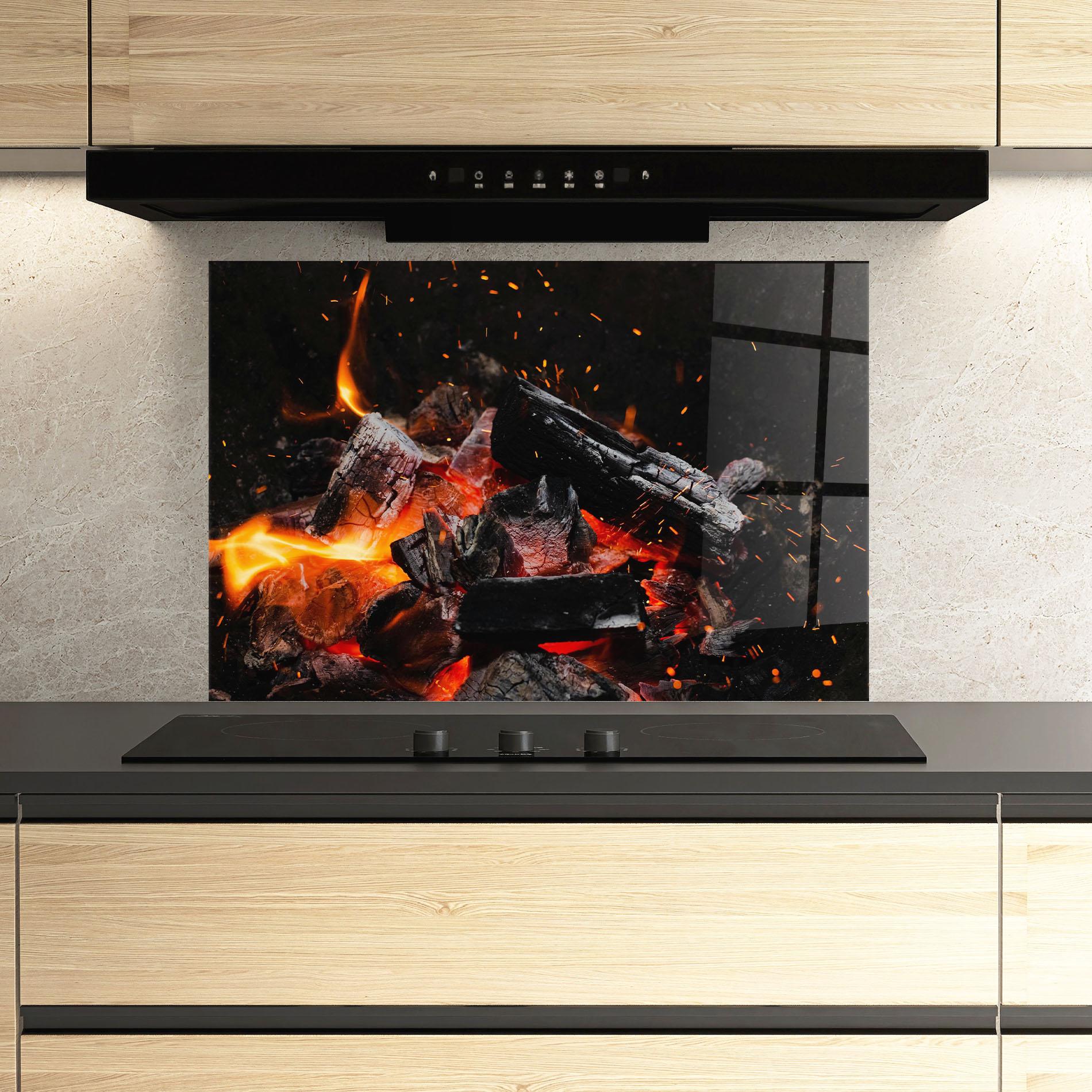 Стъклен панел за кухня Inferno Scorch mockup 3